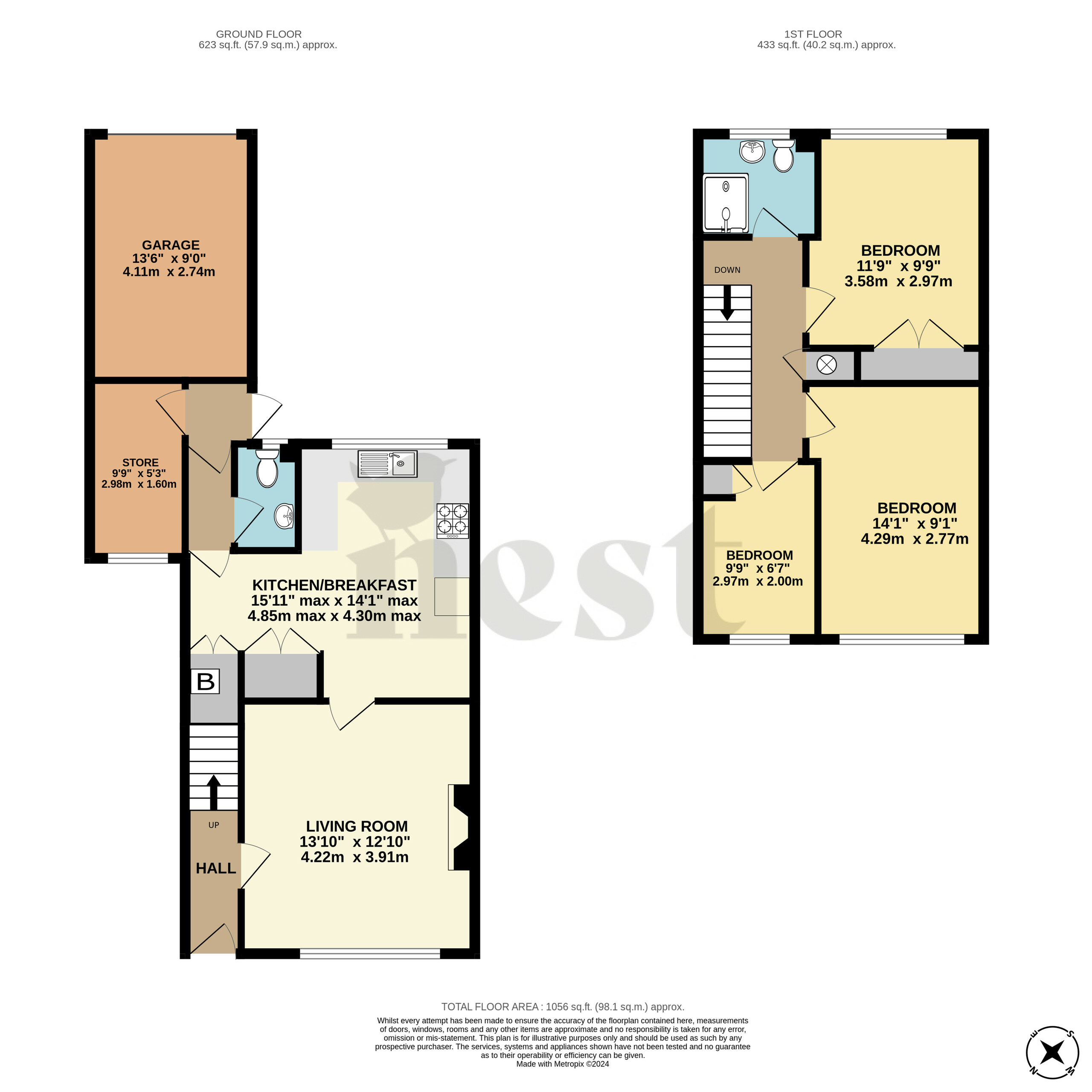 3 bed semi-detached house for sale in Wincombe Lane, Shaftesbury - Property floorplan