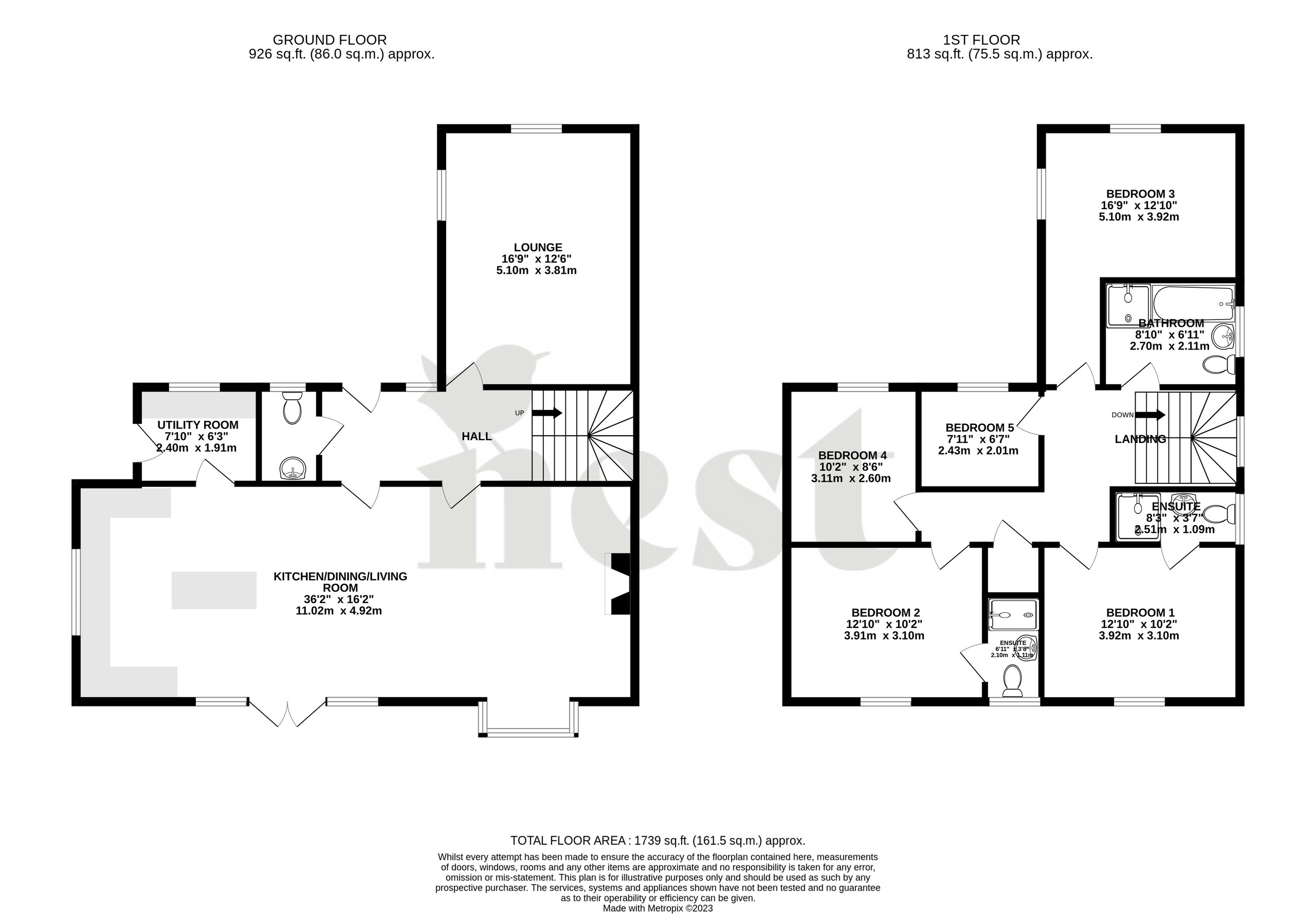 5 bed detached house for sale in Stonegallows, Taunton - Property Floorplan