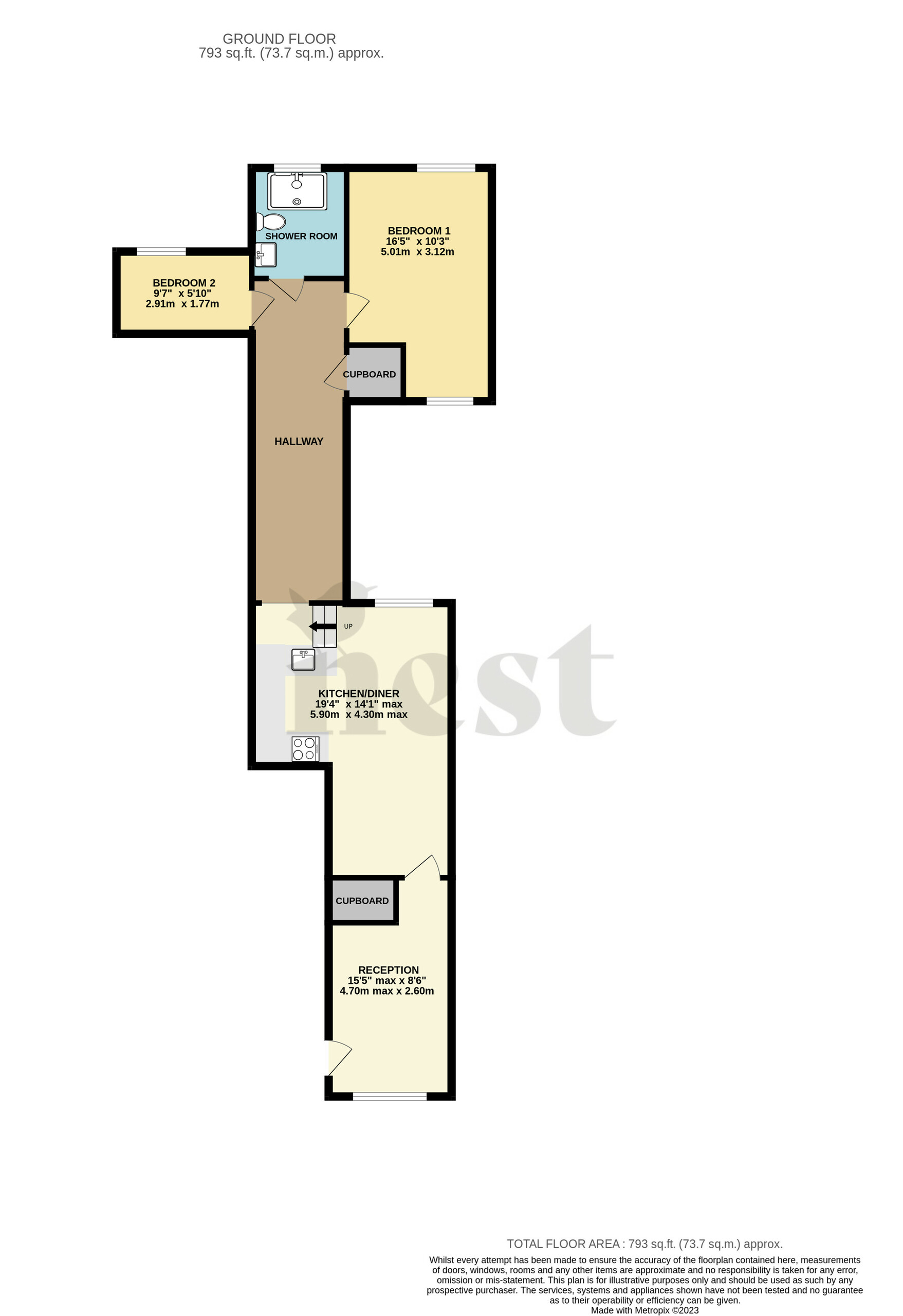 2 bed apartment for sale in Christchurch Street West, Frome - Property Floorplan