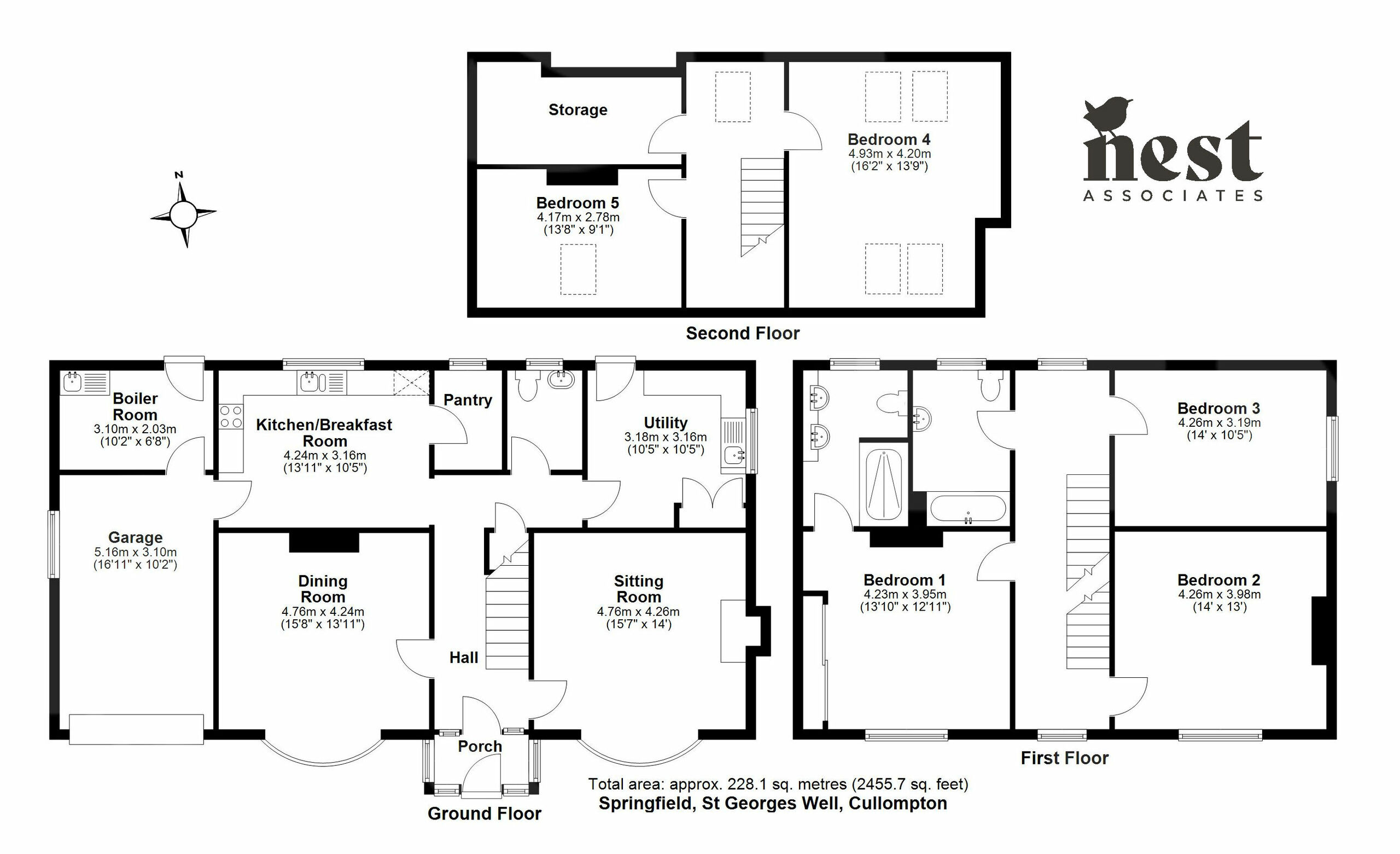 5 bed detached house for sale in St. Georges Well, Cullompton - Property floorplan