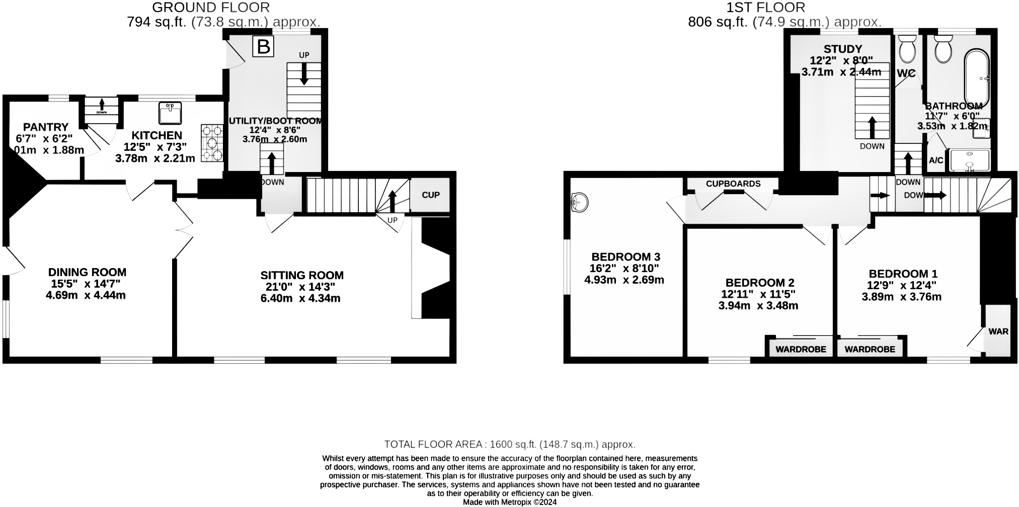 3 bed cottage for sale in Washford, Watchet - Property floorplan