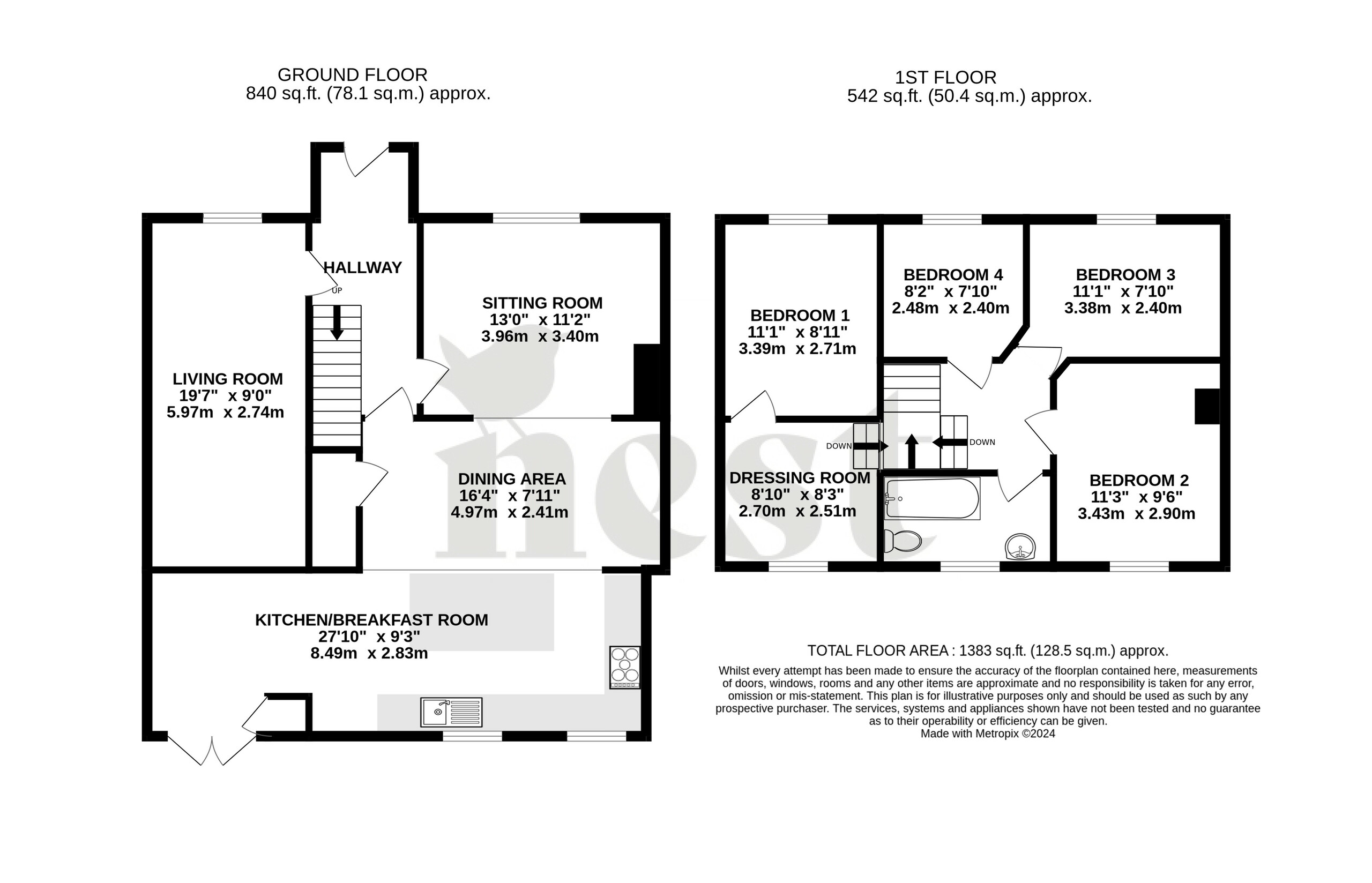 4 bed semi-detached house for sale in Heathfield Close, North Petherton - Property floorplan