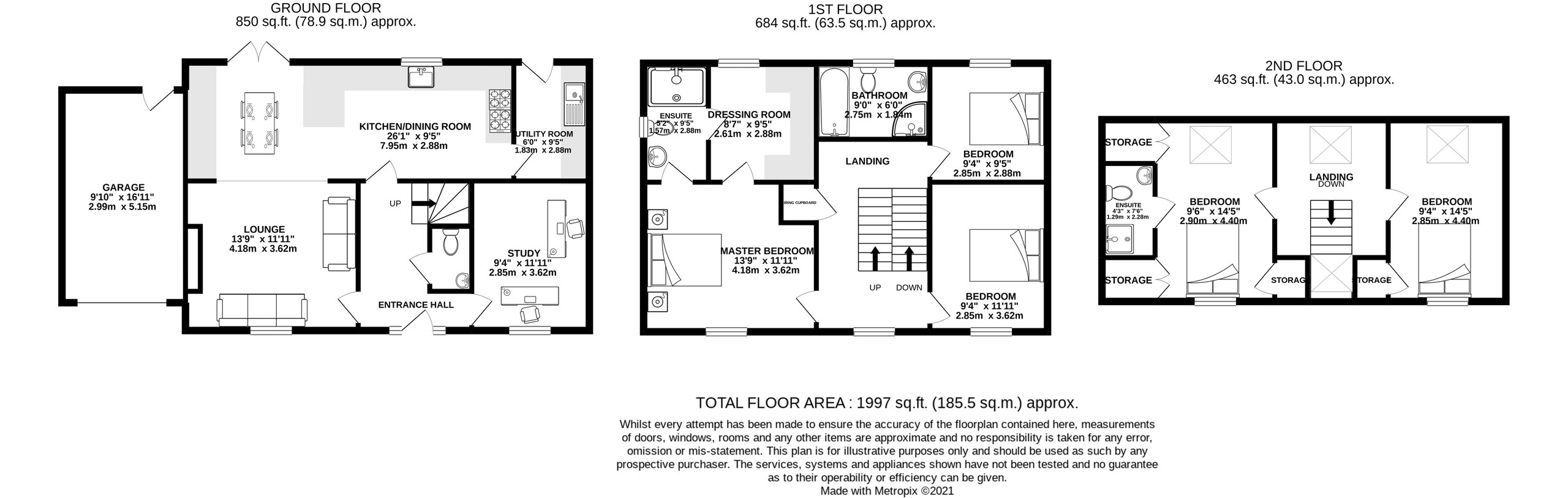 5 bed semi-detached house for sale, Taunton - Property Floorplan