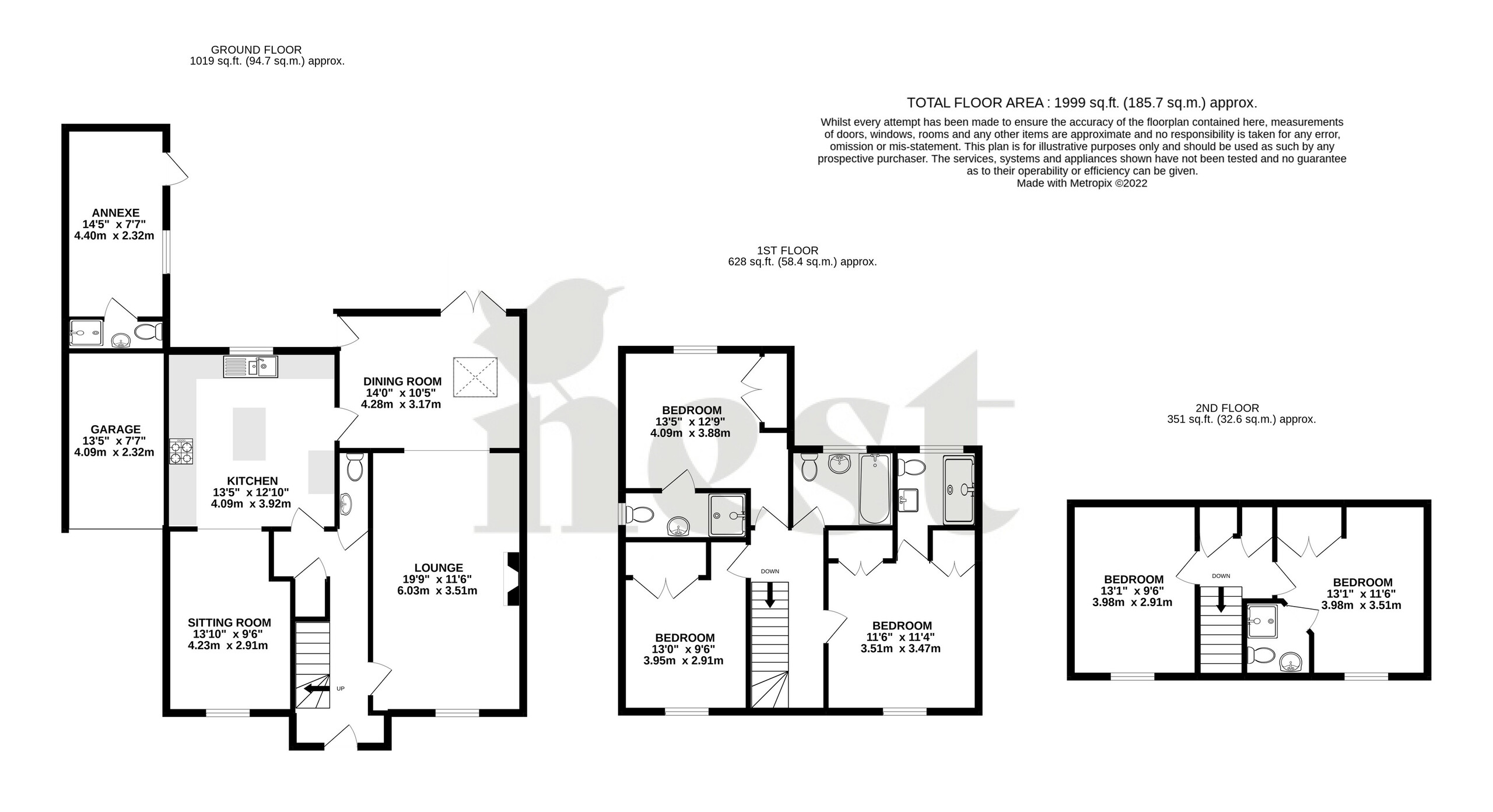 5 bed detached house for sale in Waterleaze, Taunton - Property floorplan