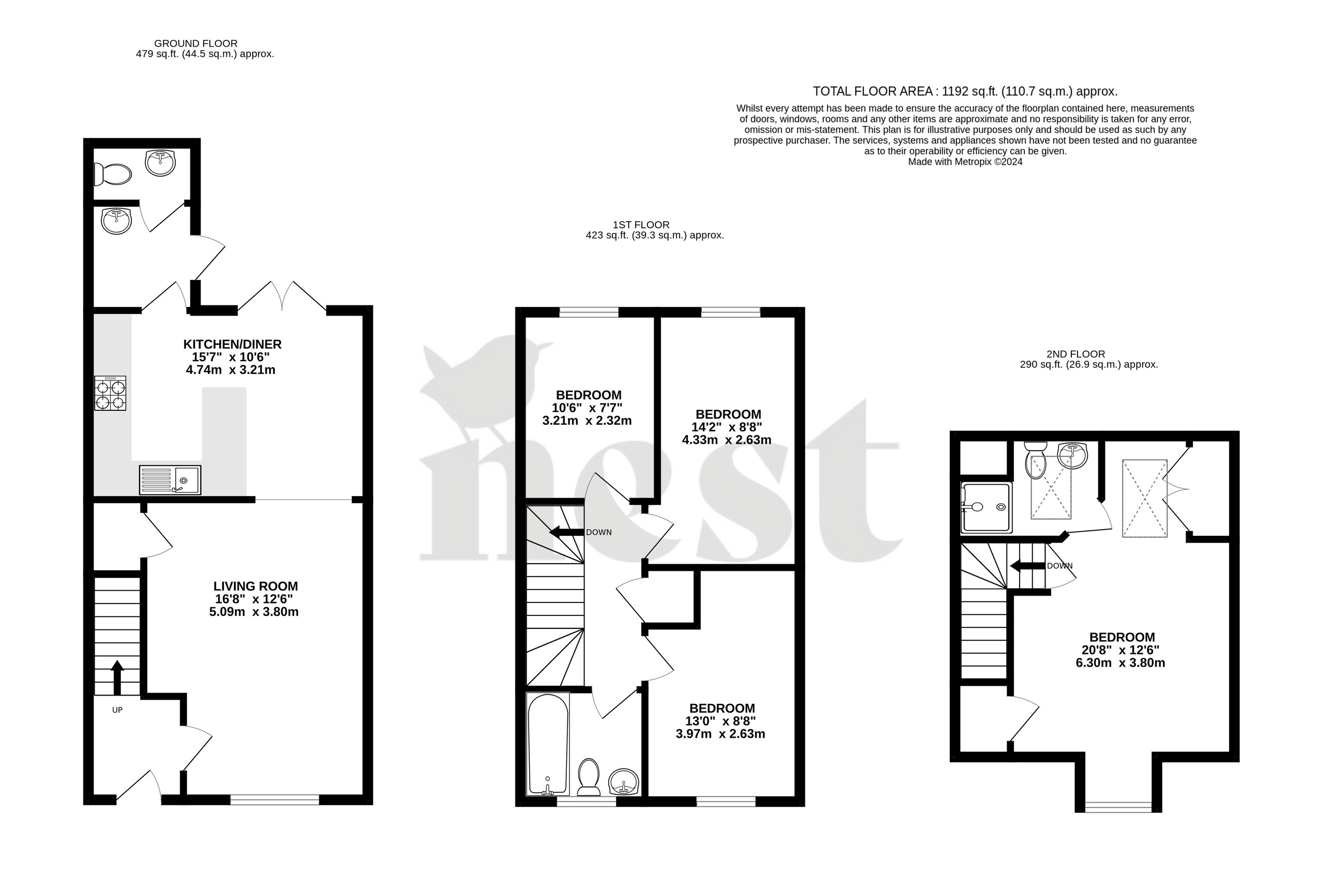 4 bed house for sale in Norton Fitzwarren, Taunton - Property floorplan