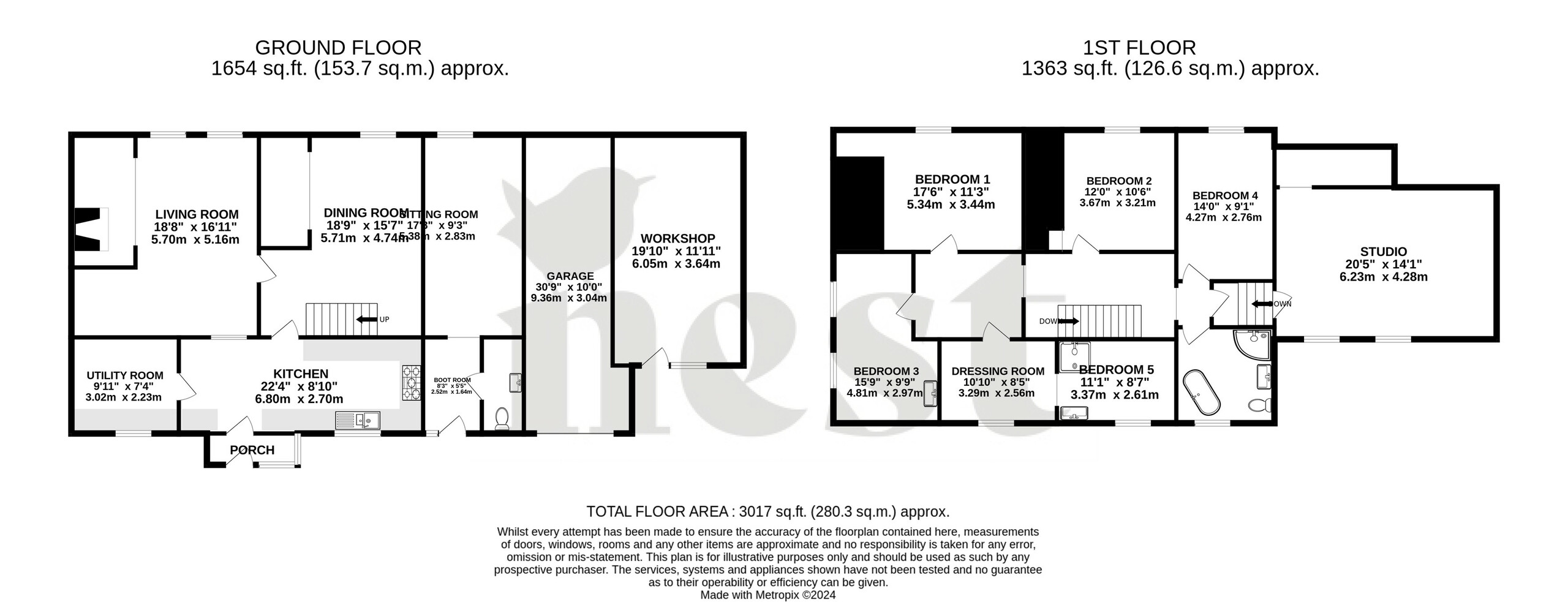 5 bed detached house for sale in Middle Street, Bridgwater - Property floorplan