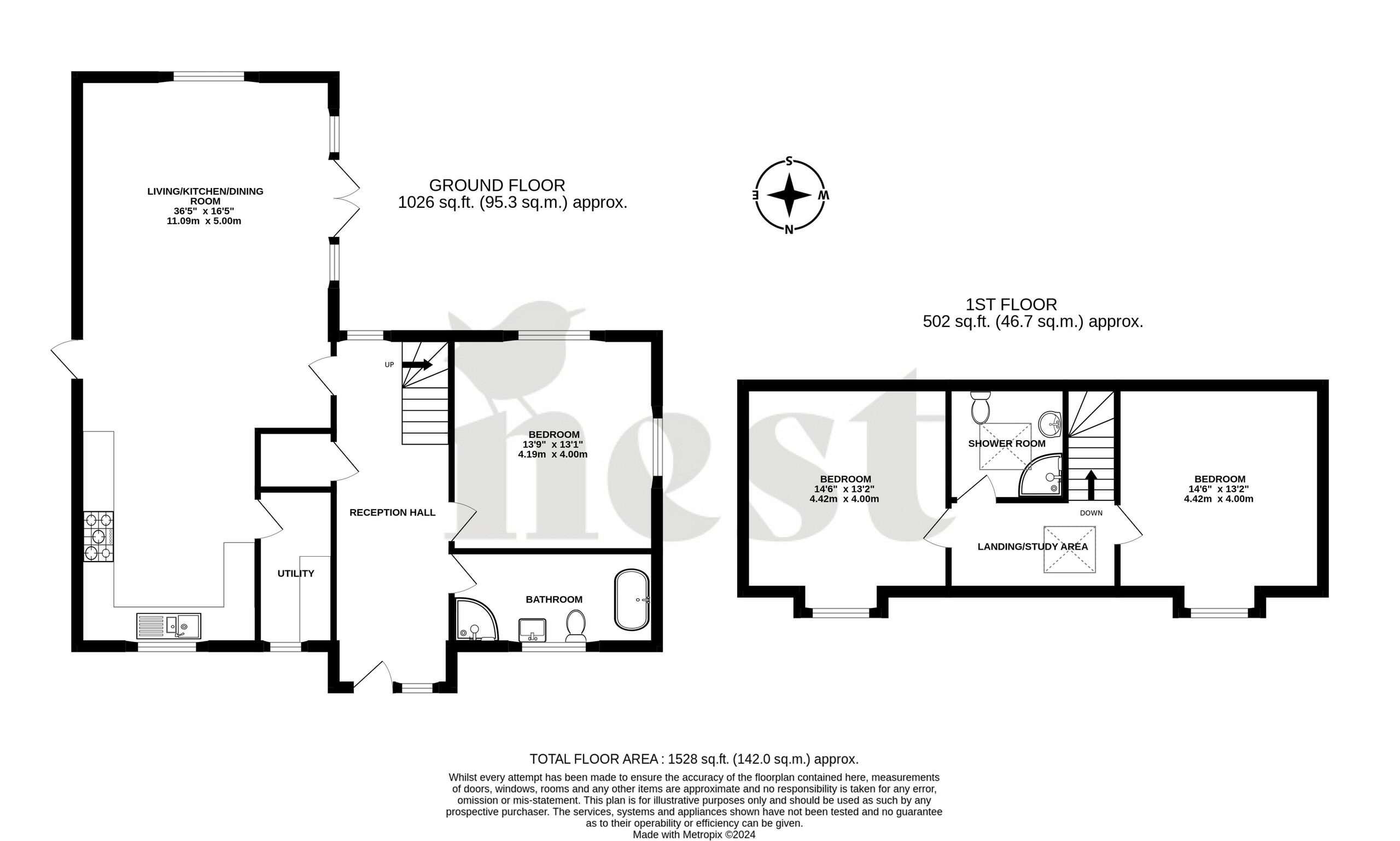 3 bed detached bungalow for sale in Risdon Road, Watchet - Property floorplan