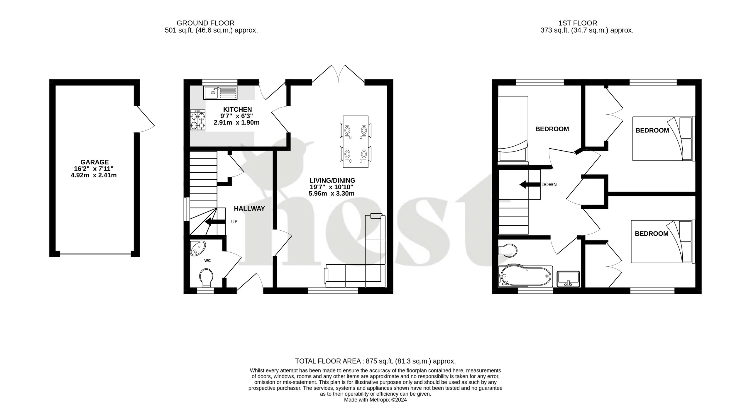 3 bed end of terrace house for sale in Vincent Way, Martock - Property floorplan