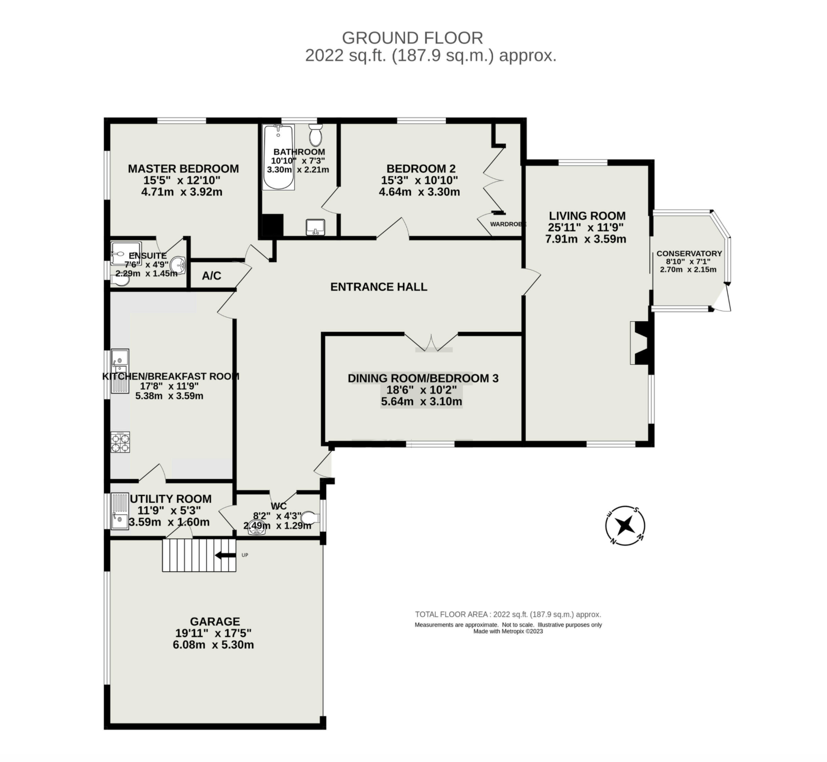 3 bed detached bungalow for sale in North Curry, Taunton - Property floorplan