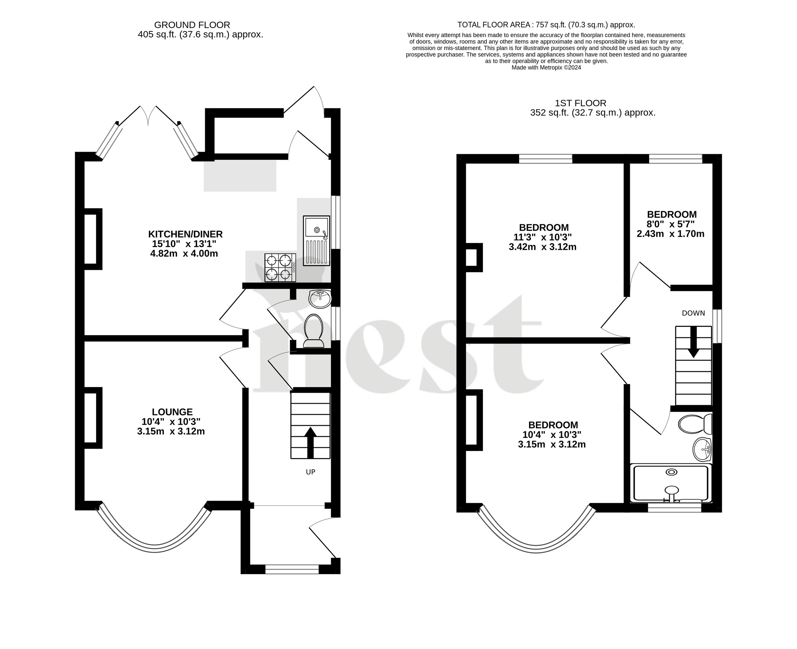 3 bed semi-detached house for sale in Lansdowne Road, Taunton - Property floorplan