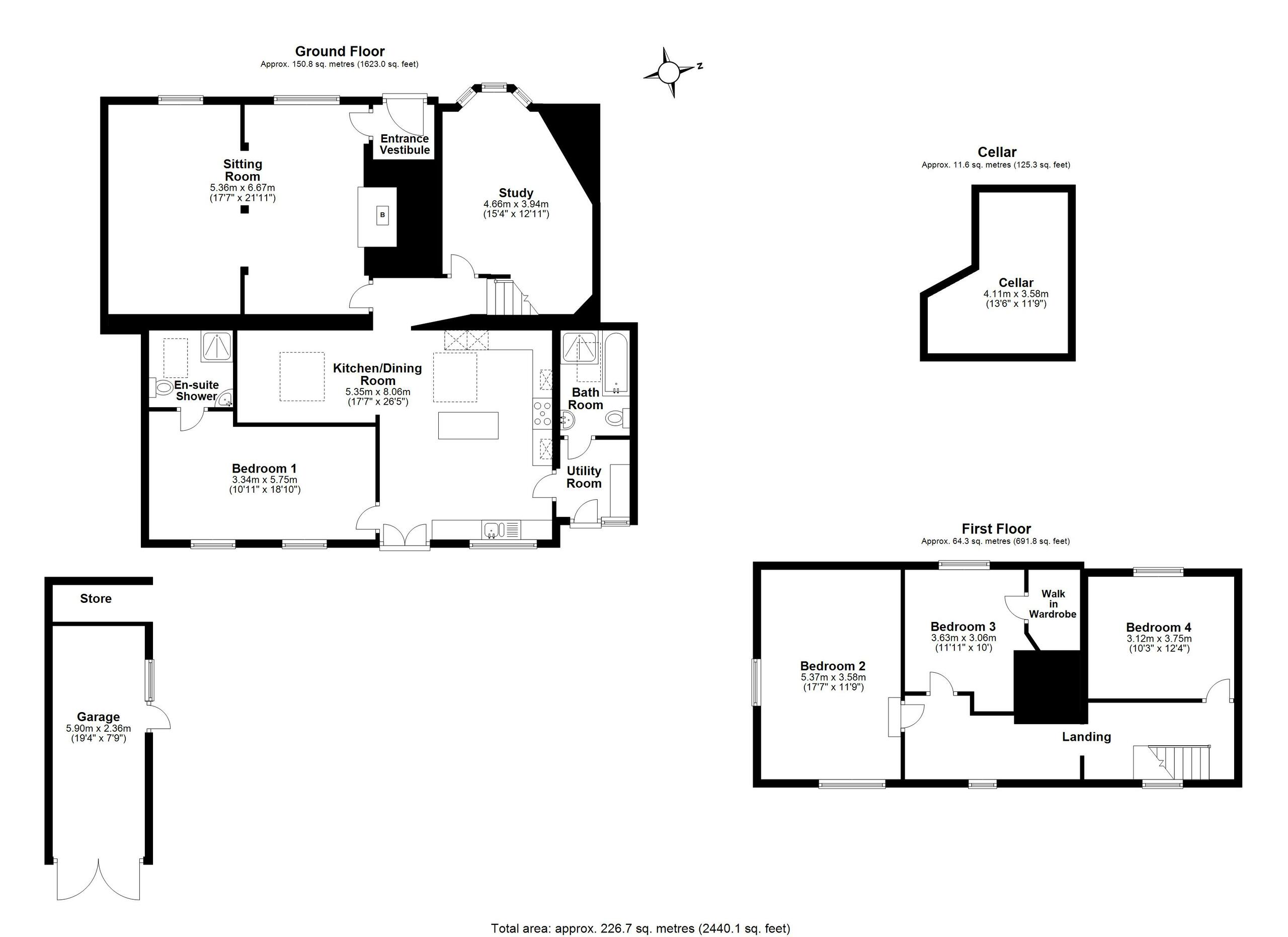 4 bed cottage for sale in The Old Post Office Cottage, Oare - Property floorplan