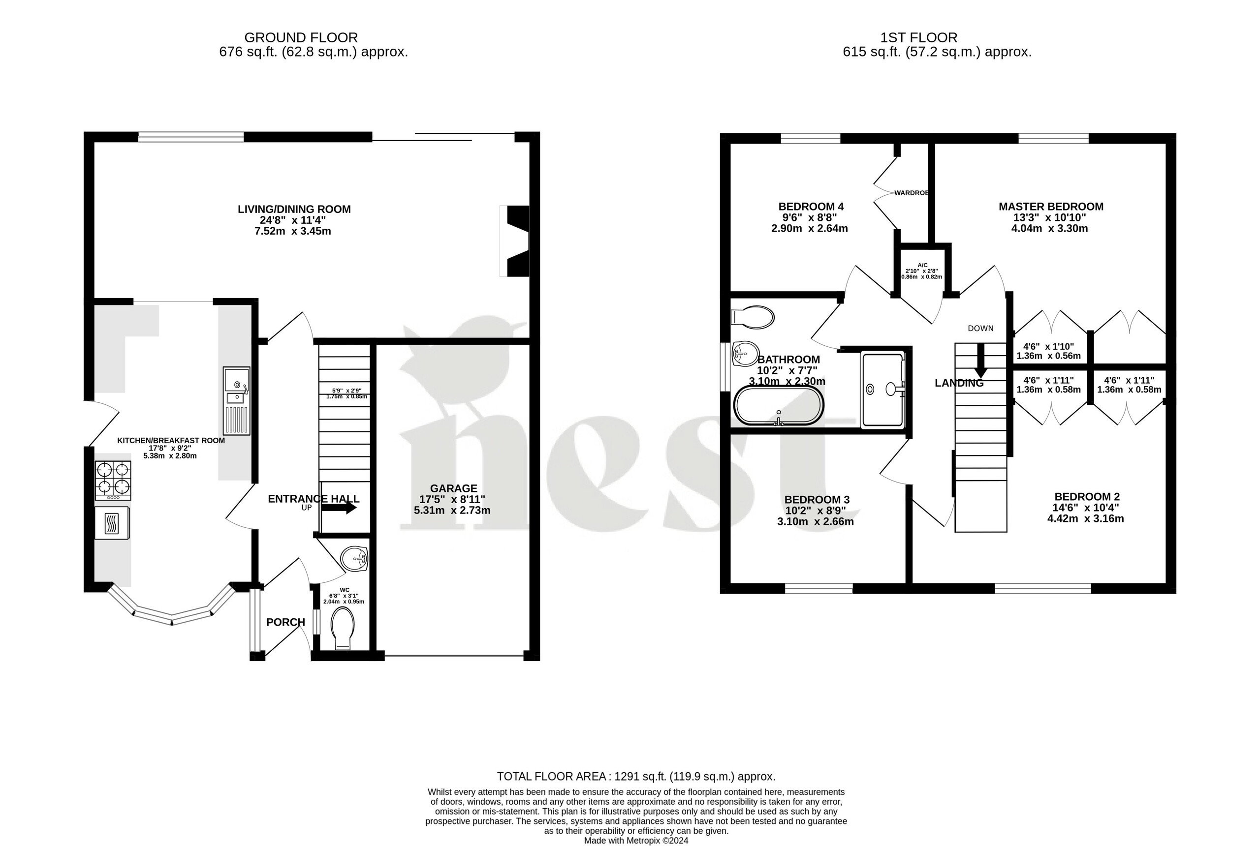 4 bed detached house for sale in Lyddon Close, Wellington - Property floorplan