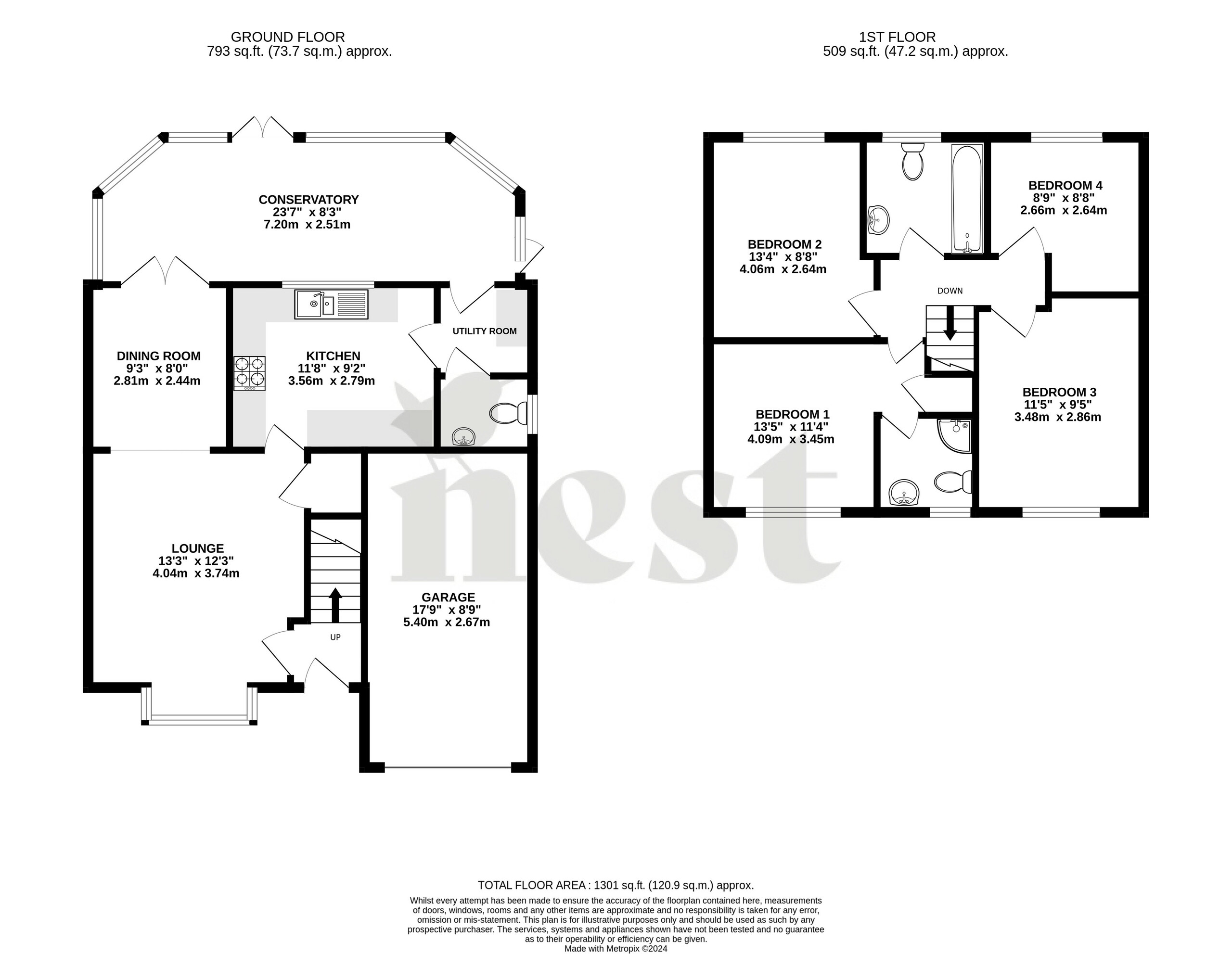 4 bed detached house for sale in Duchess Close, Bridgwater - Property floorplan