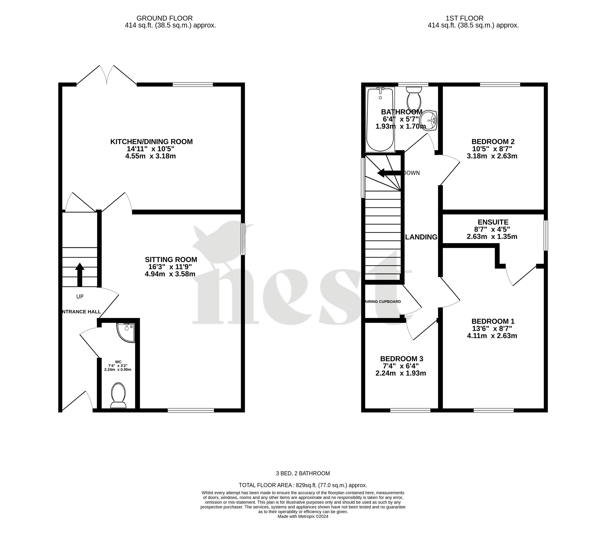 3 bed semi-detached house for sale in Greystone Walk, Cullompton - Property floorplan