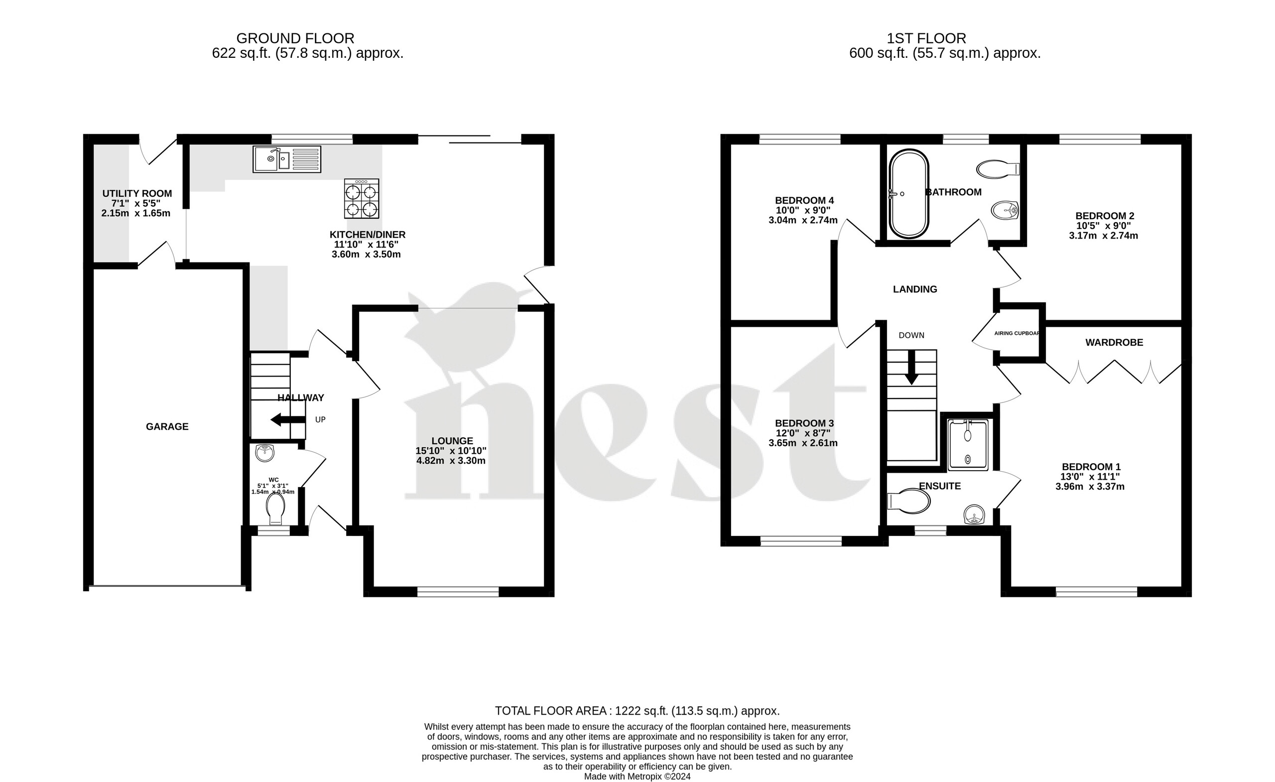 4 bed detached house for sale in Quantock Meadow, Bridgwater - Property floorplan