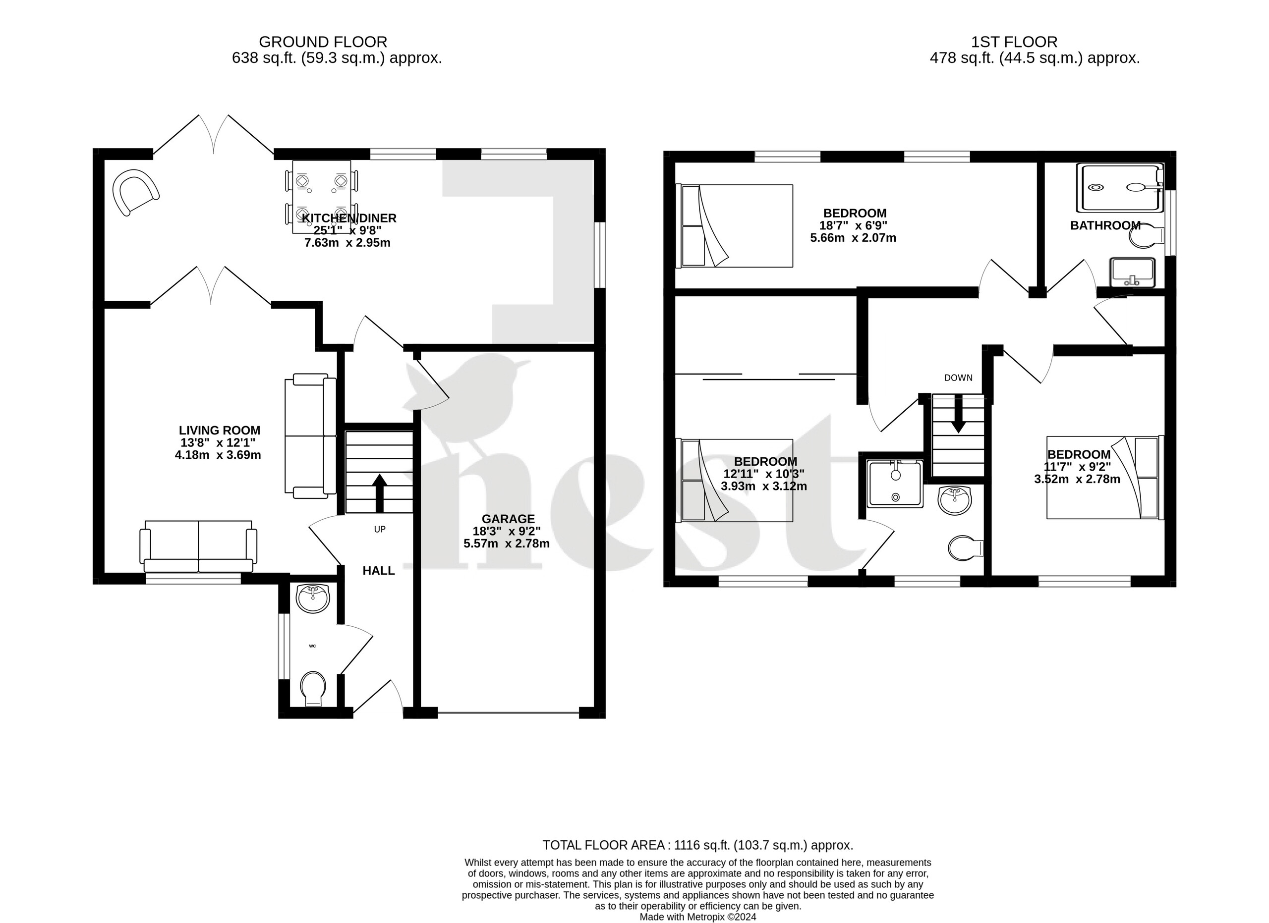 3 bed detached house for sale in Fairfield, Martock - Property floorplan