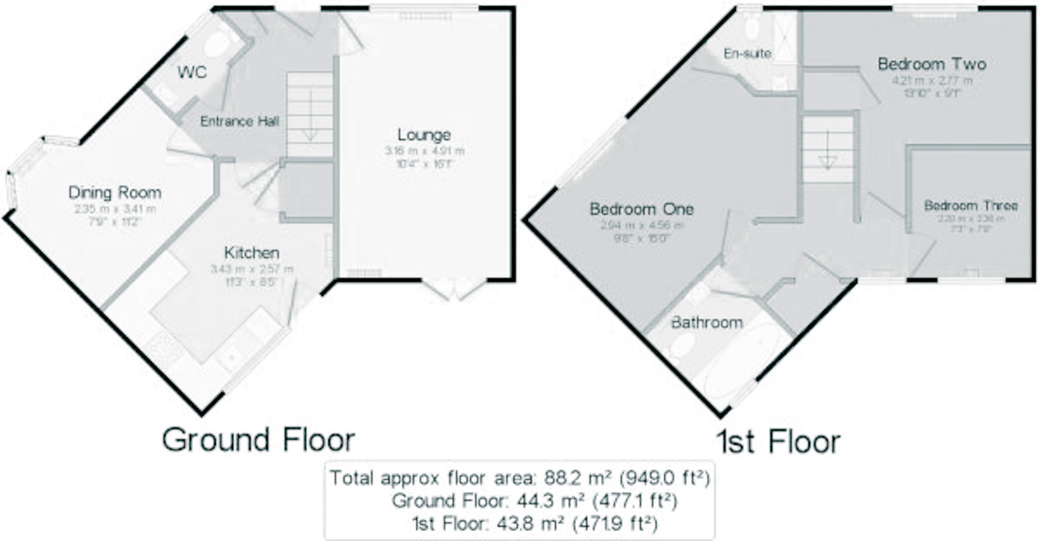 3 bed terraced house for sale in Mill House Road, Taunton - Property floorplan