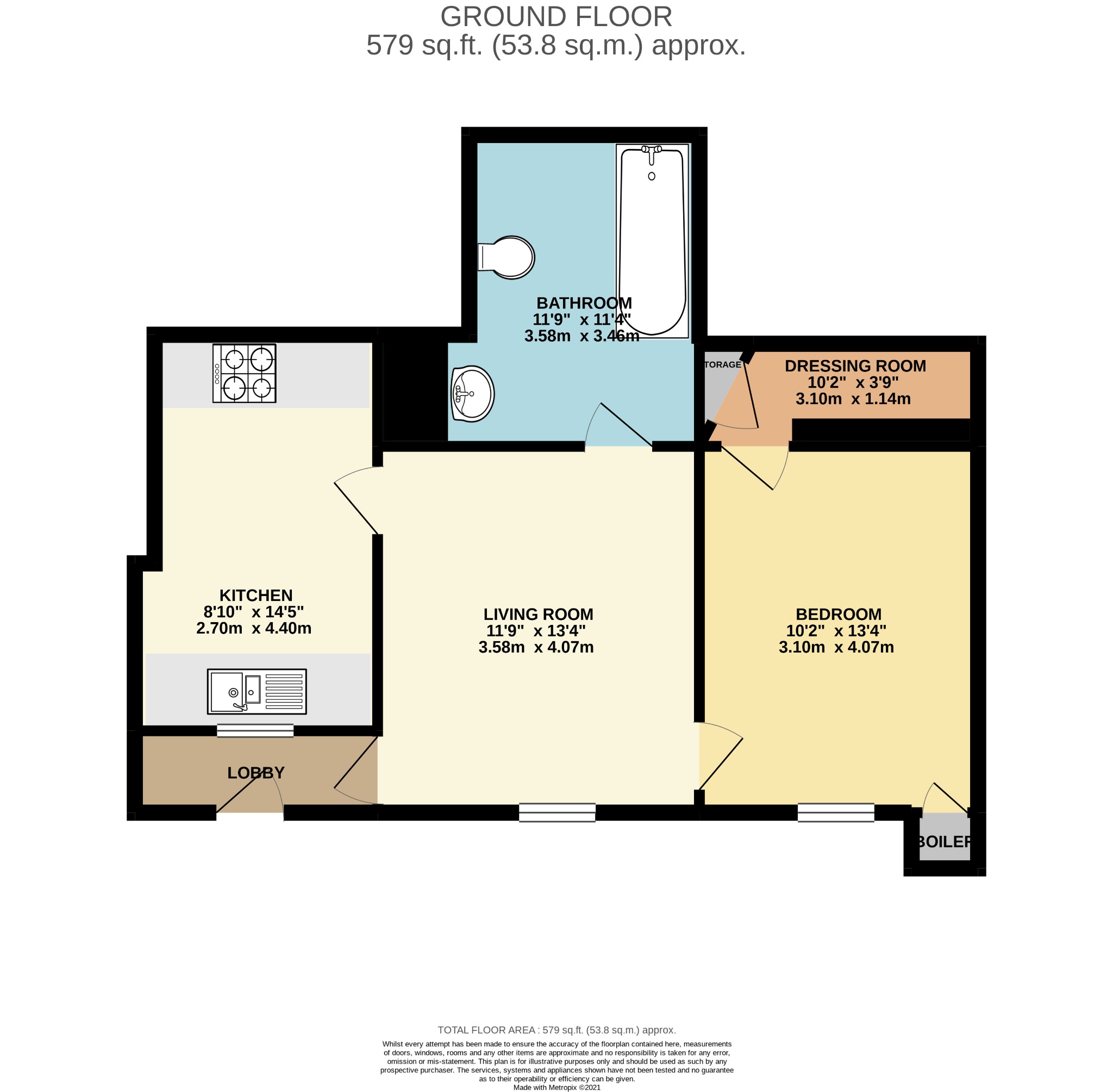 1 bed flat for sale in West Hill Road, Bournemouth - Property floorplan