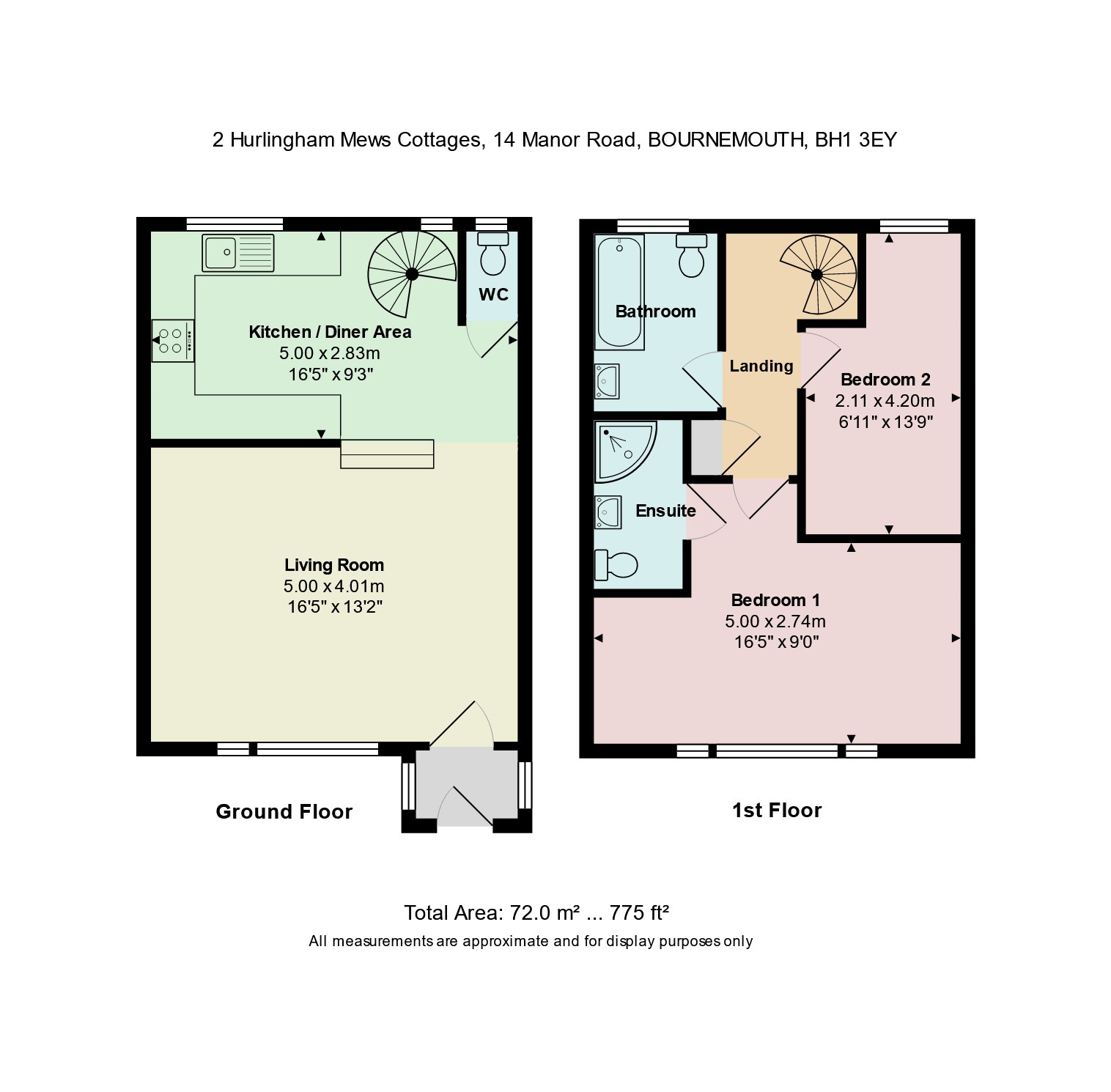 2 bed terraced house to rent in Manor Road, Bournemouth - Property floorplan