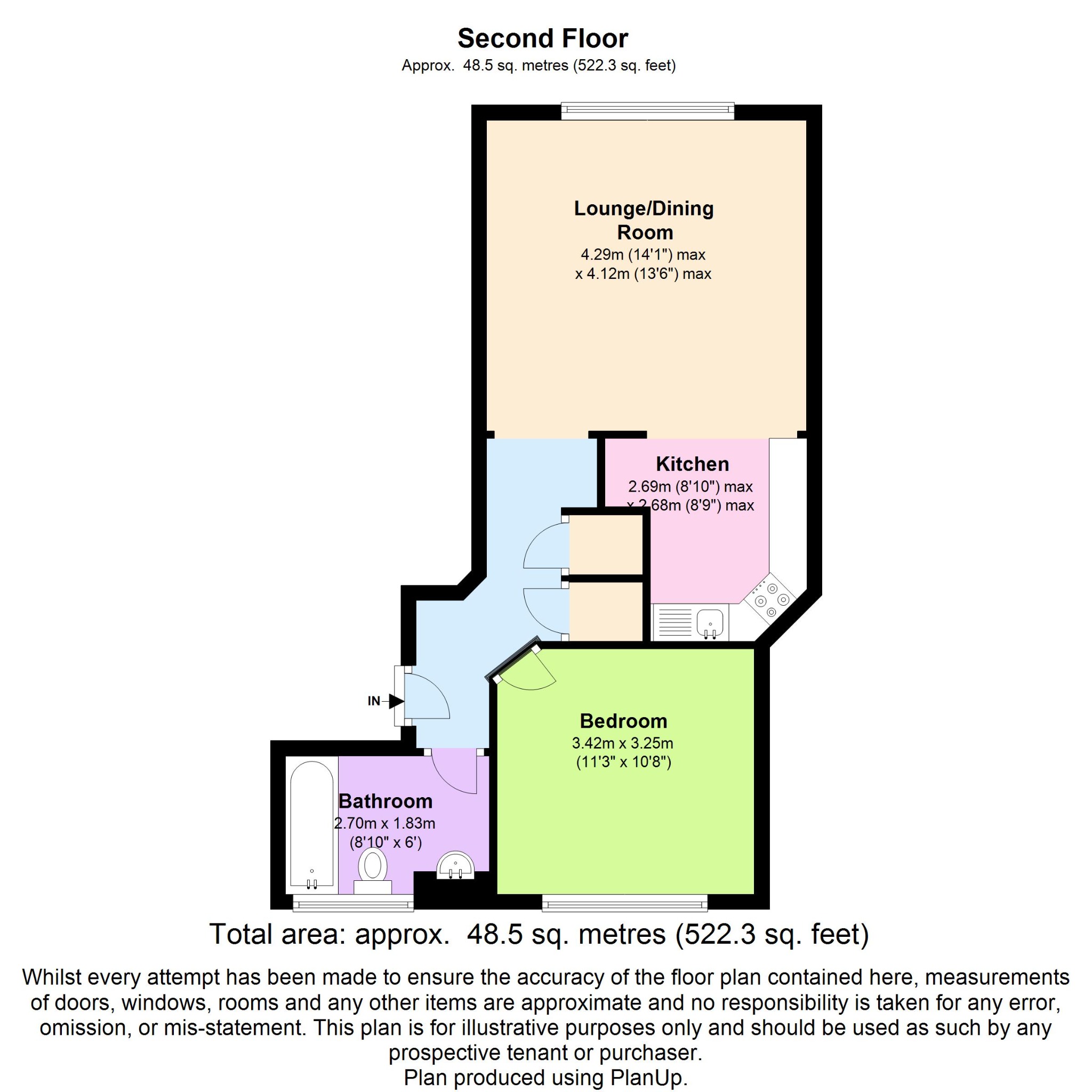 1 bed flat for sale in Norwich Court, Bournemouth - Property floorplan