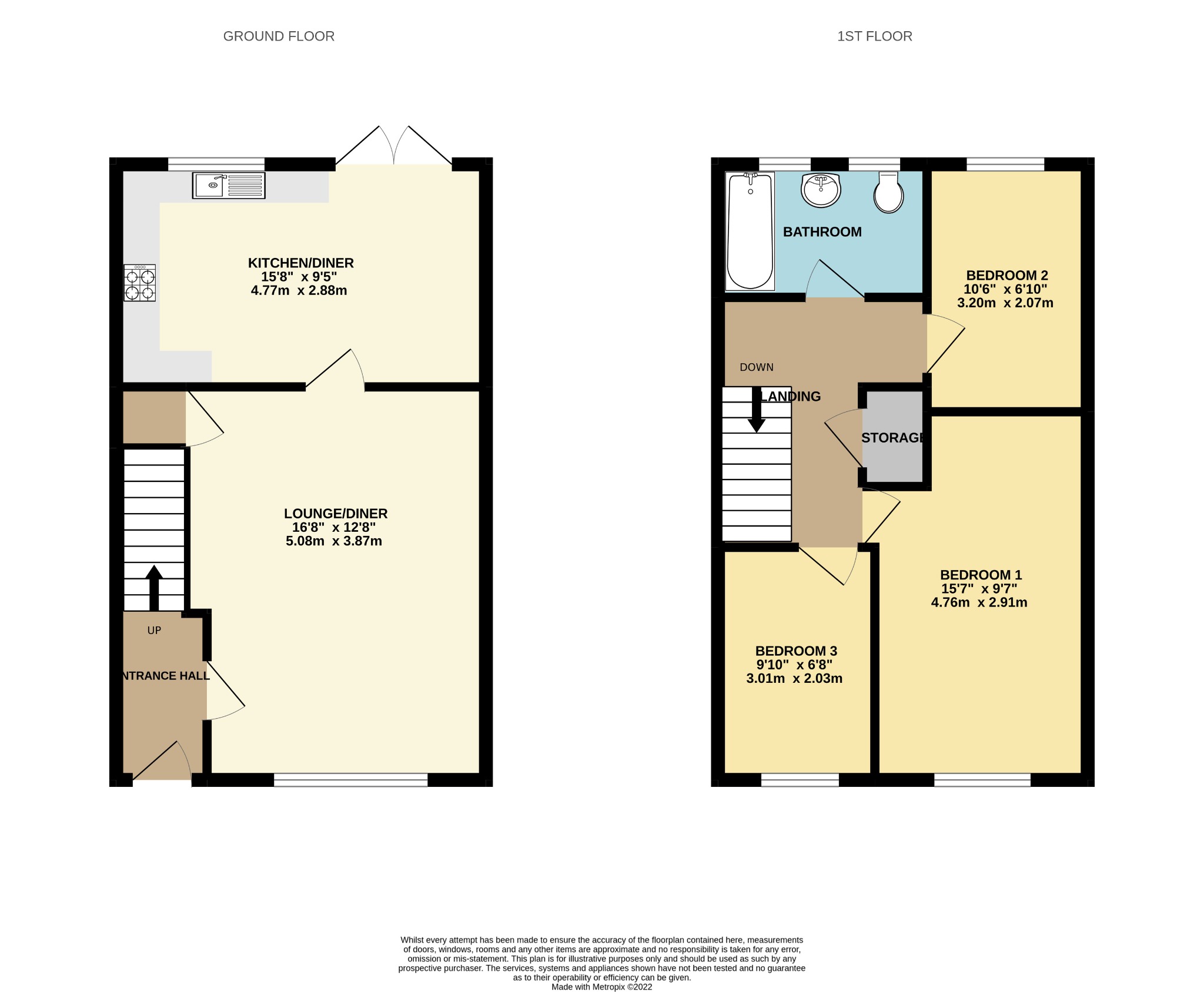 3 bed end of terrace house for sale in St. Clements Gardens, Bournemouth - Property floorplan