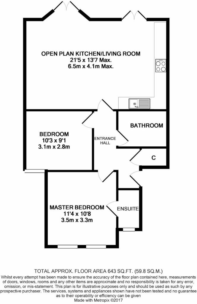 2 bed flat to rent in St. Valerie Road, Bournemouth - Property floorplan