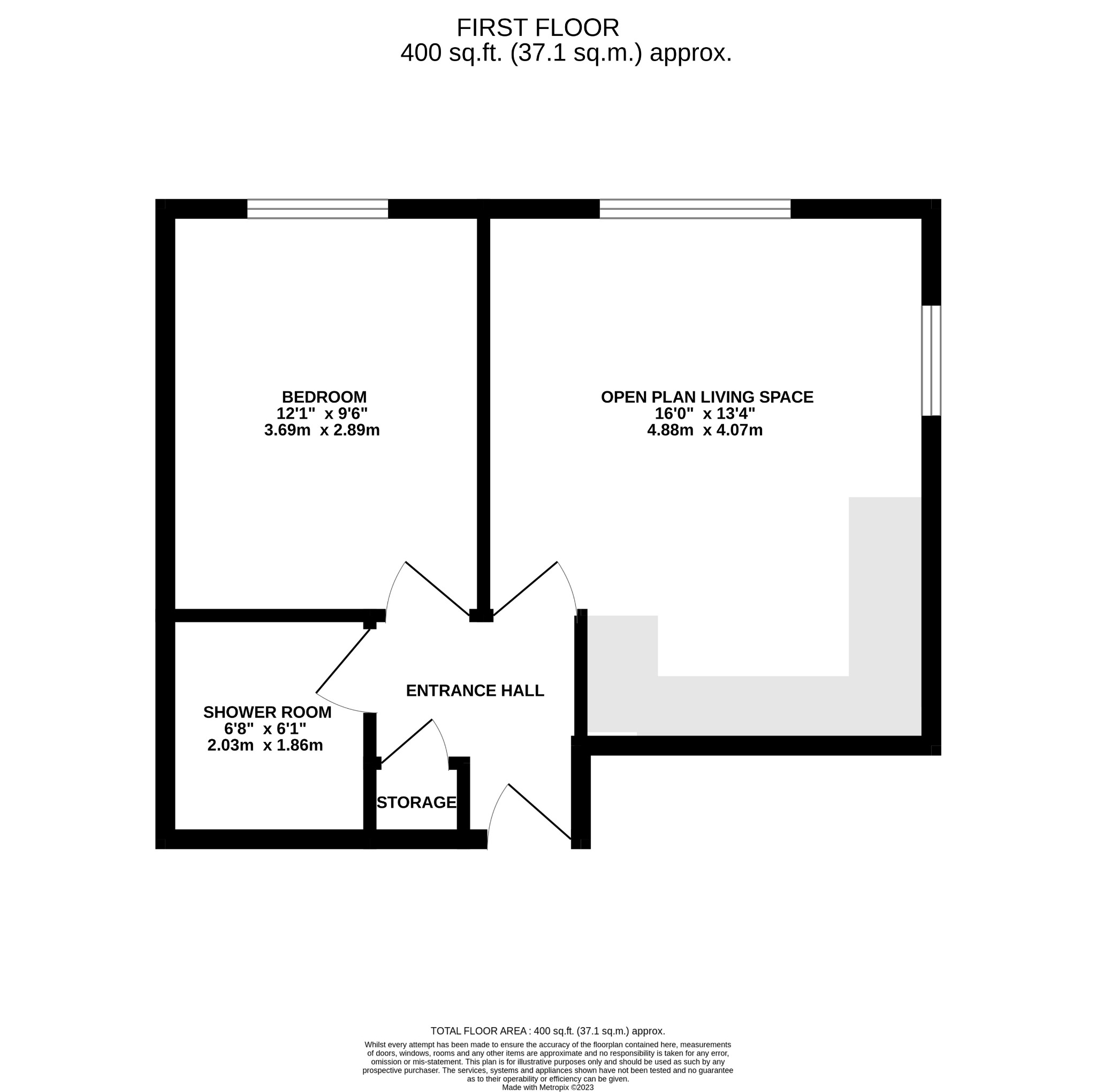 1 bed flat to rent in Christchurch Road, Bournemouth - Property floorplan