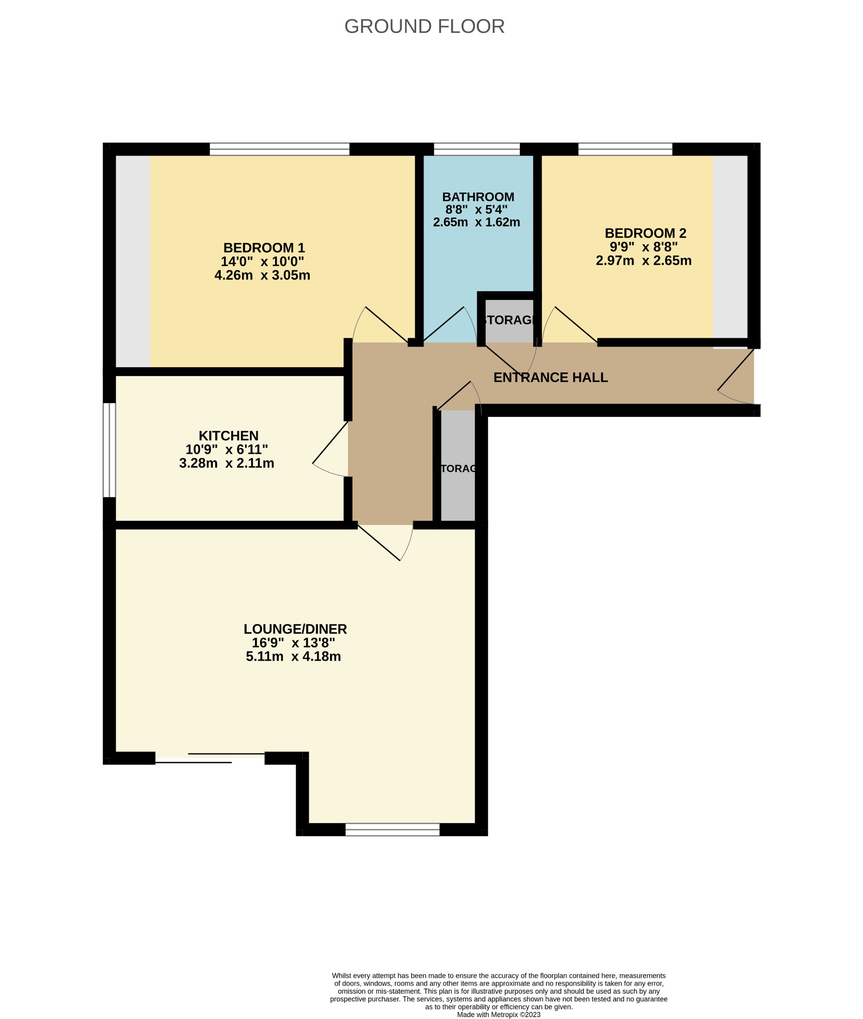2 bed flat for sale in Felton Road, Poole - Property floorplan