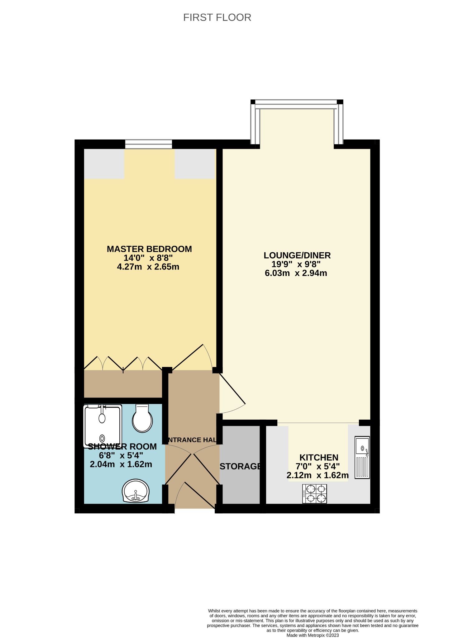 1 bed flat for sale in Poole Road, Bournemouth - Property floorplan