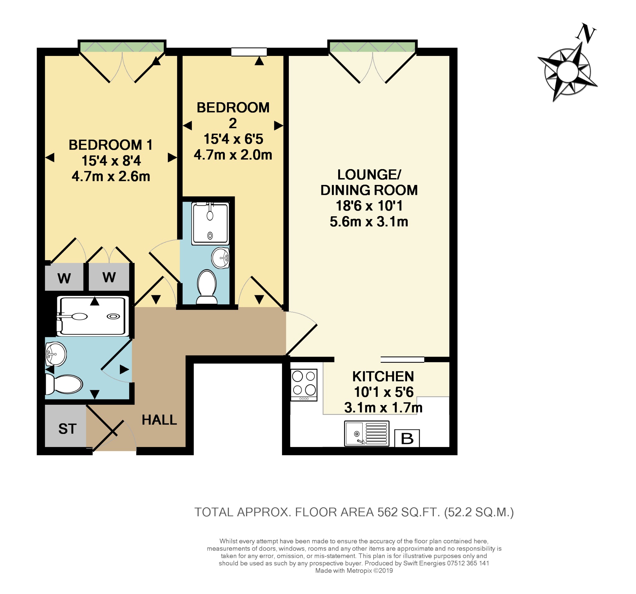 2 bed flat to rent in Mount Pleasant Road, Poole - Property floorplan