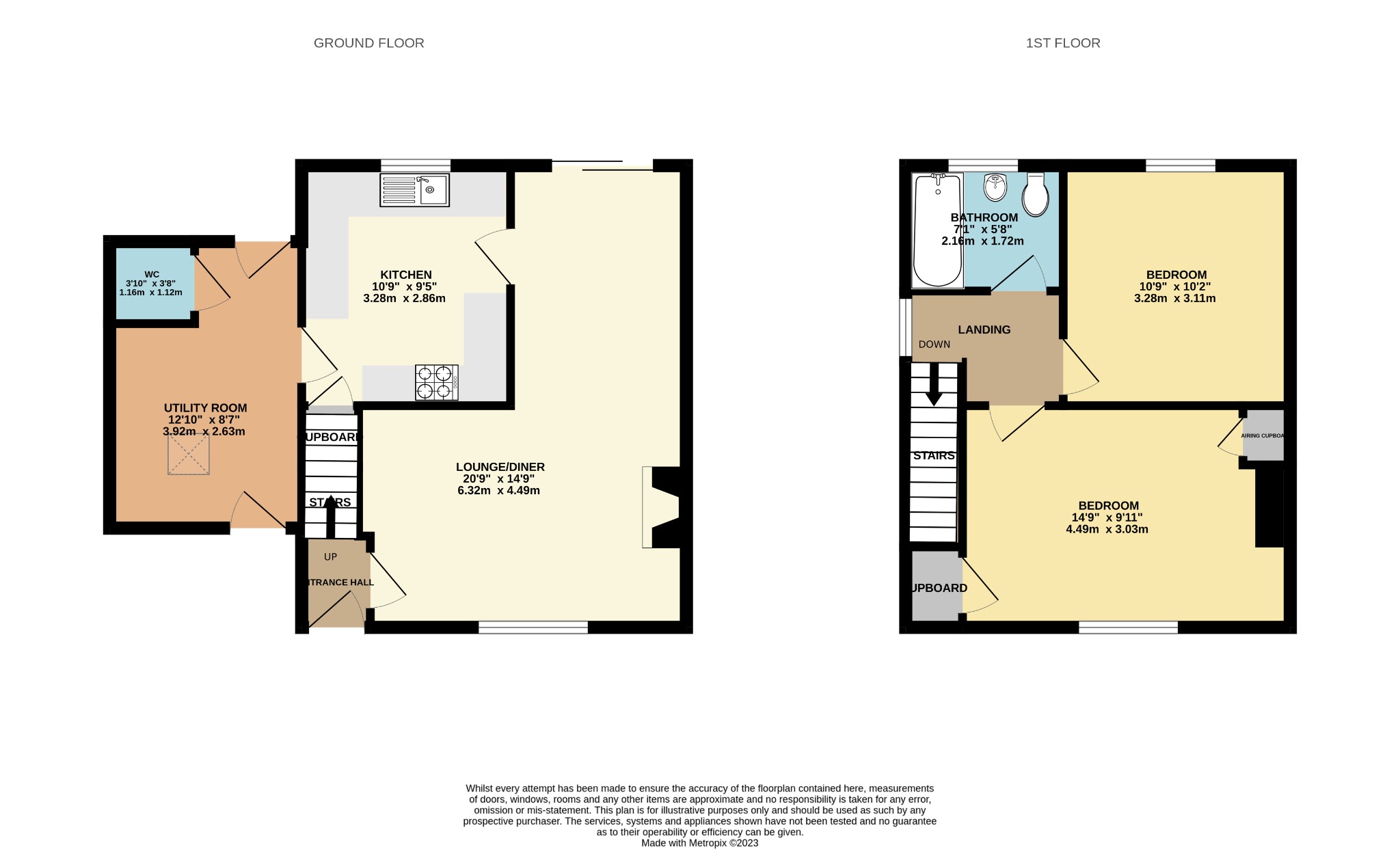 2 bed semi-detached house for sale in Gough Crescent, Poole - Property floorplan