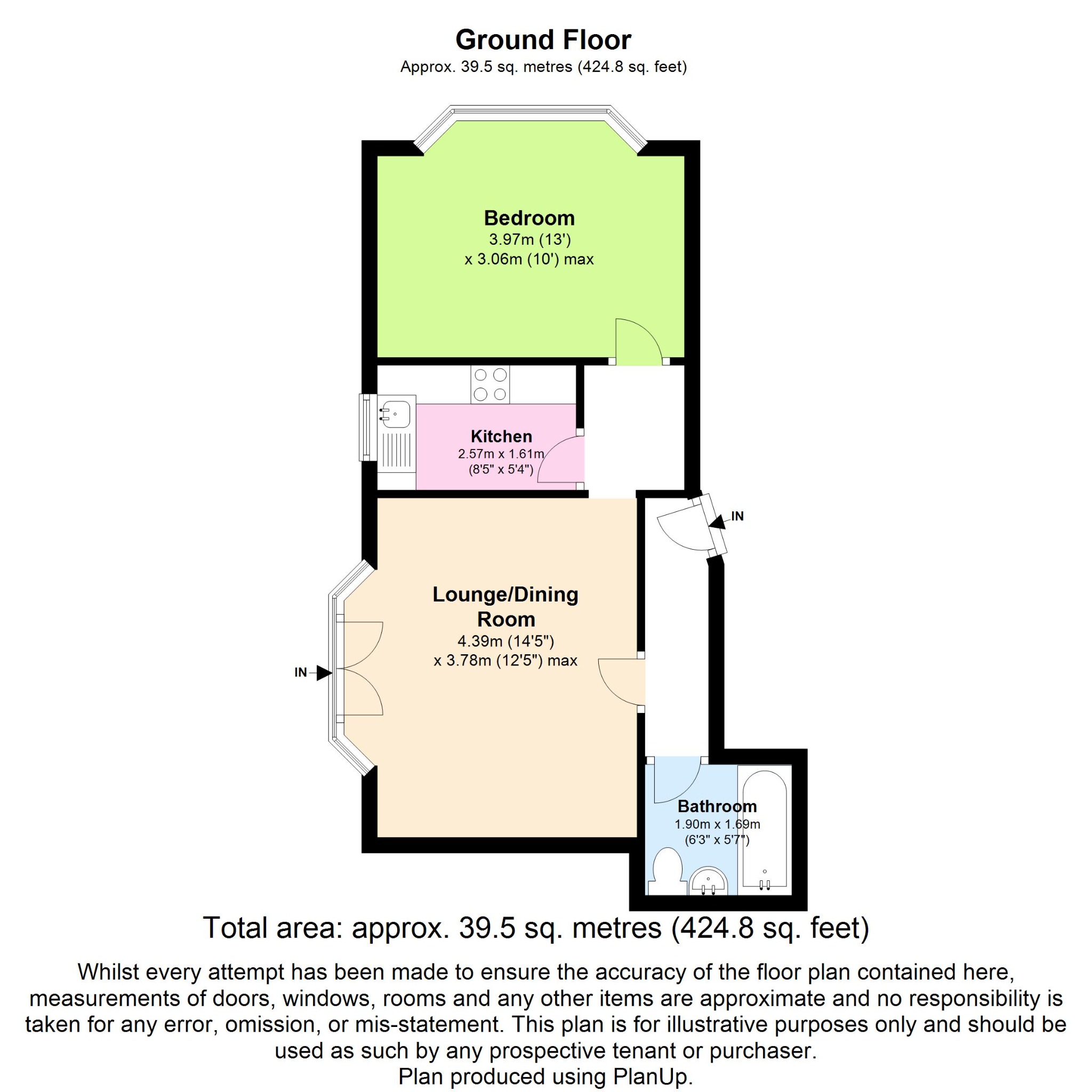 1 bed flat for sale in Portchester Place, Bournemouth - Property floorplan