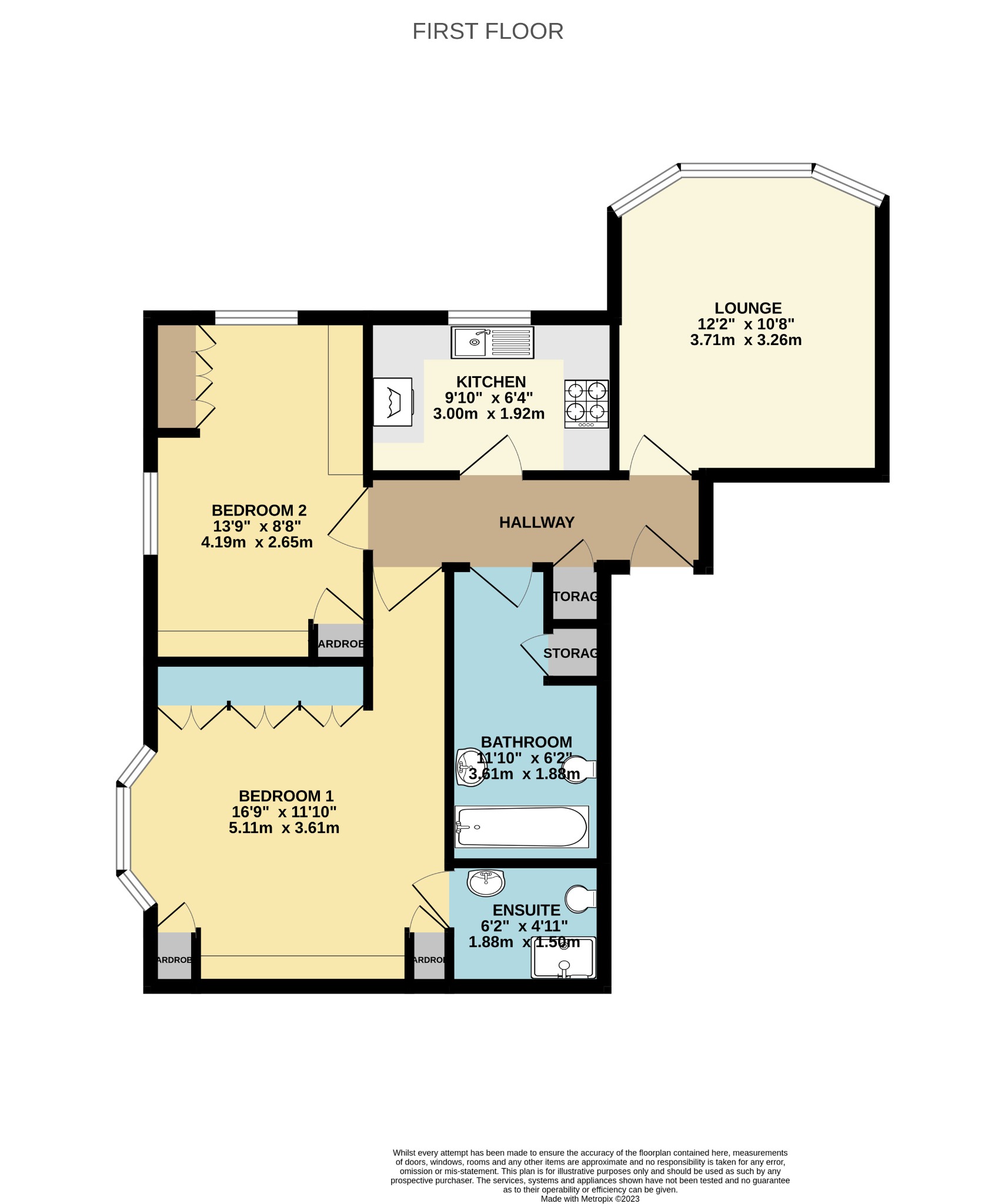 2 bed flat for sale in Braidley Road, Bournemouth - Property floorplan