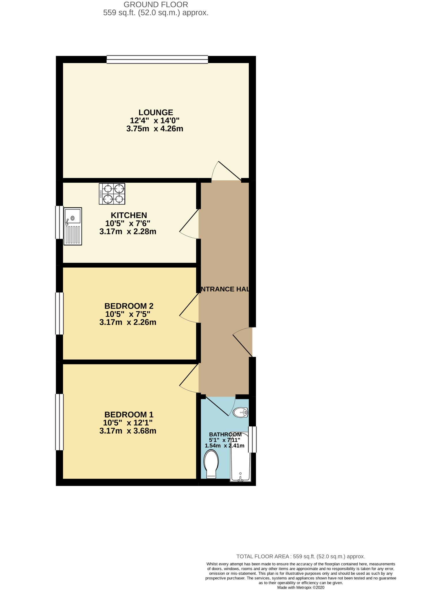 2 bed flat for sale in Wellington Road, Bournemouth - Property floorplan
