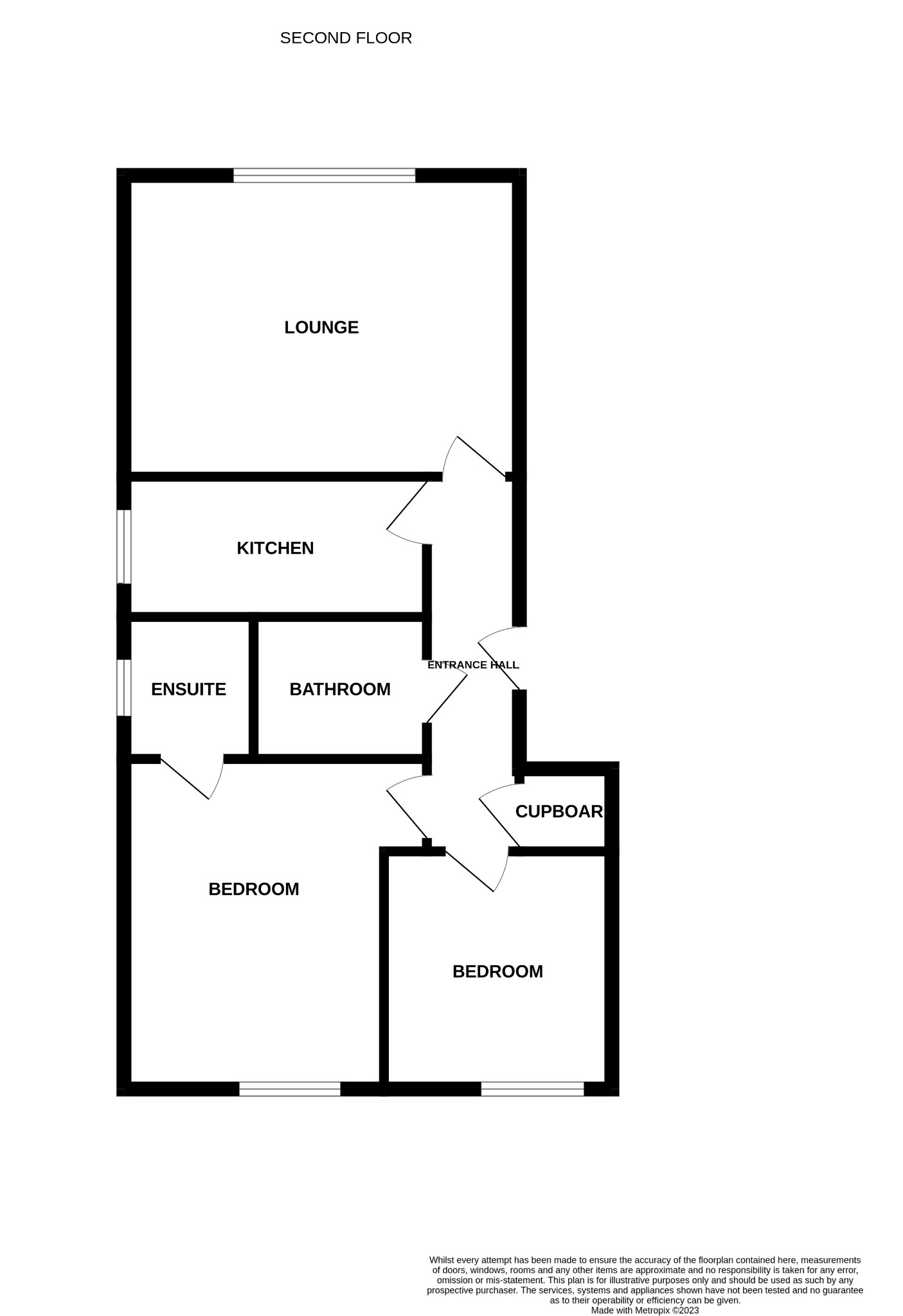 2 bed flat to rent in Crabton Close Road, Bournemouth - Property floorplan