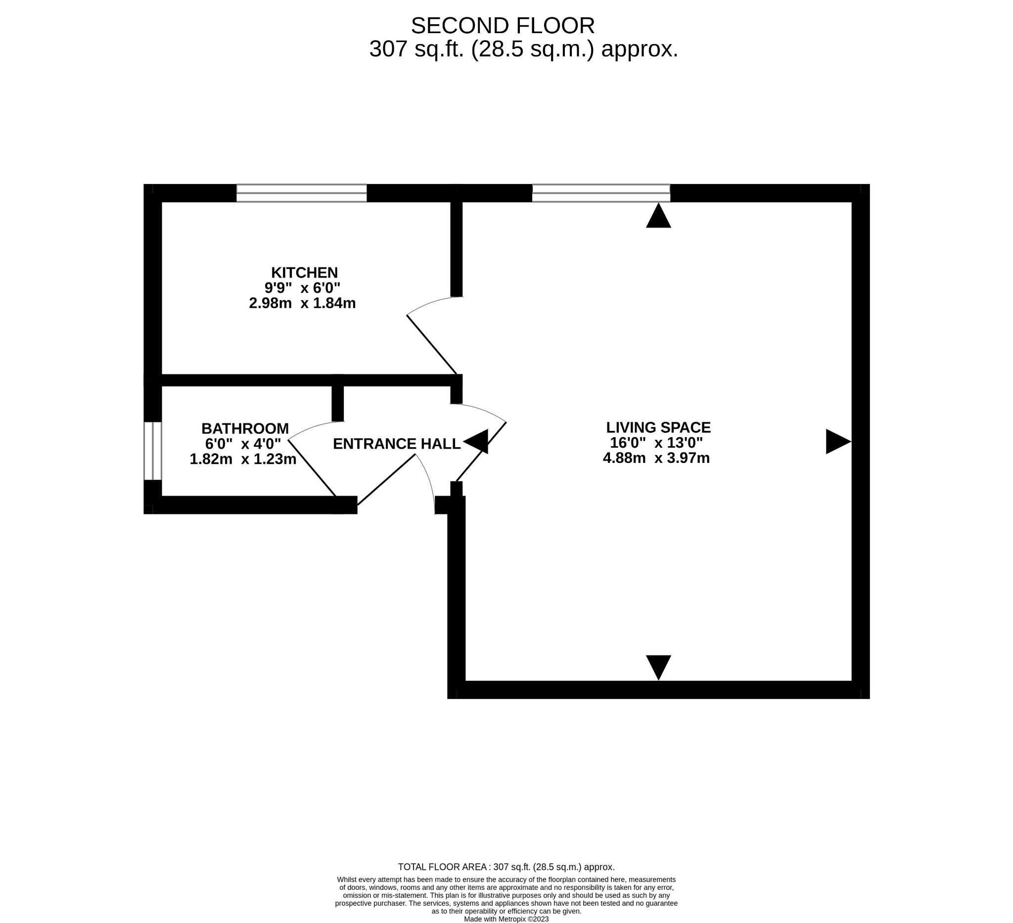 1 bed flat to rent in Wootton Gardens, Bournemouth - Property floorplan