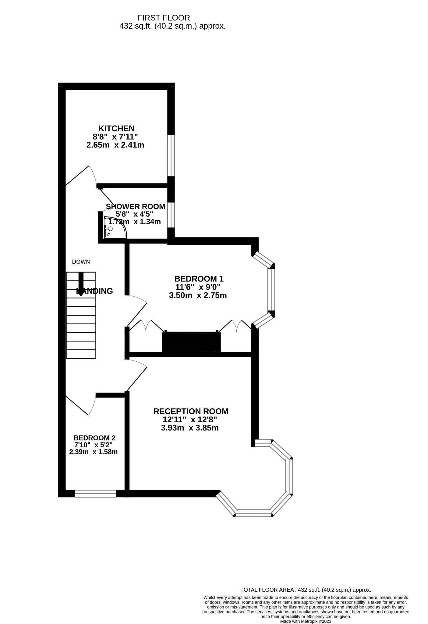 2 bed flat to rent in Cardigan Road, Bournemouth - Property floorplan