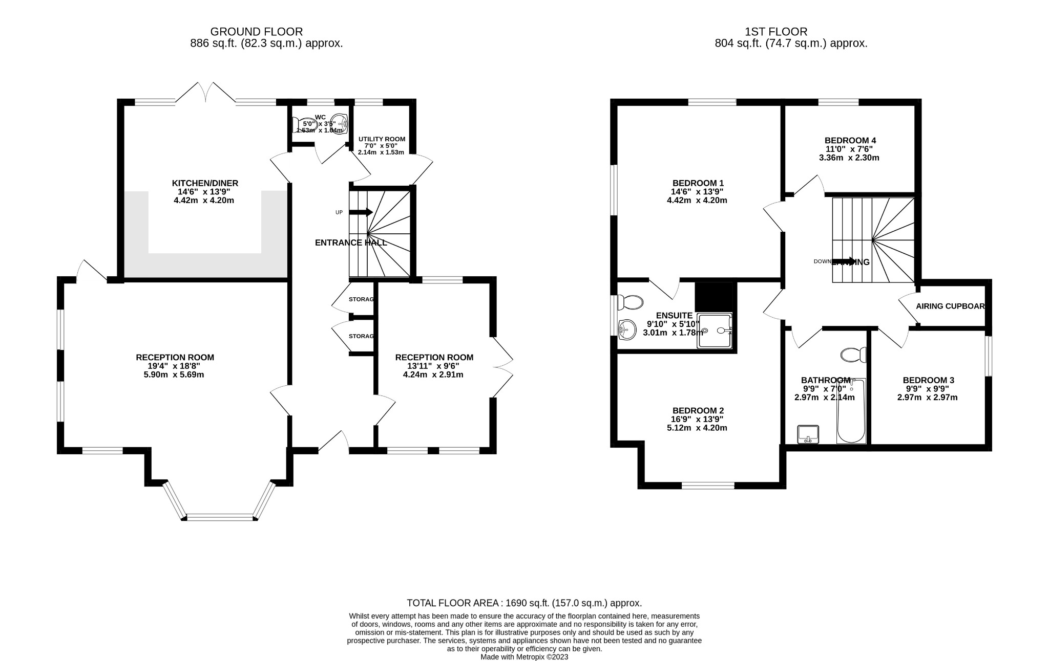 4 bed detached house to rent, Fordingbridge - Property floorplan