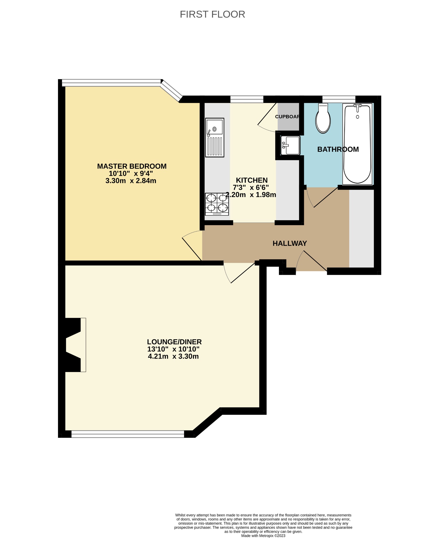 1 bed flat for sale in Poole Road, Poole - Property floorplan