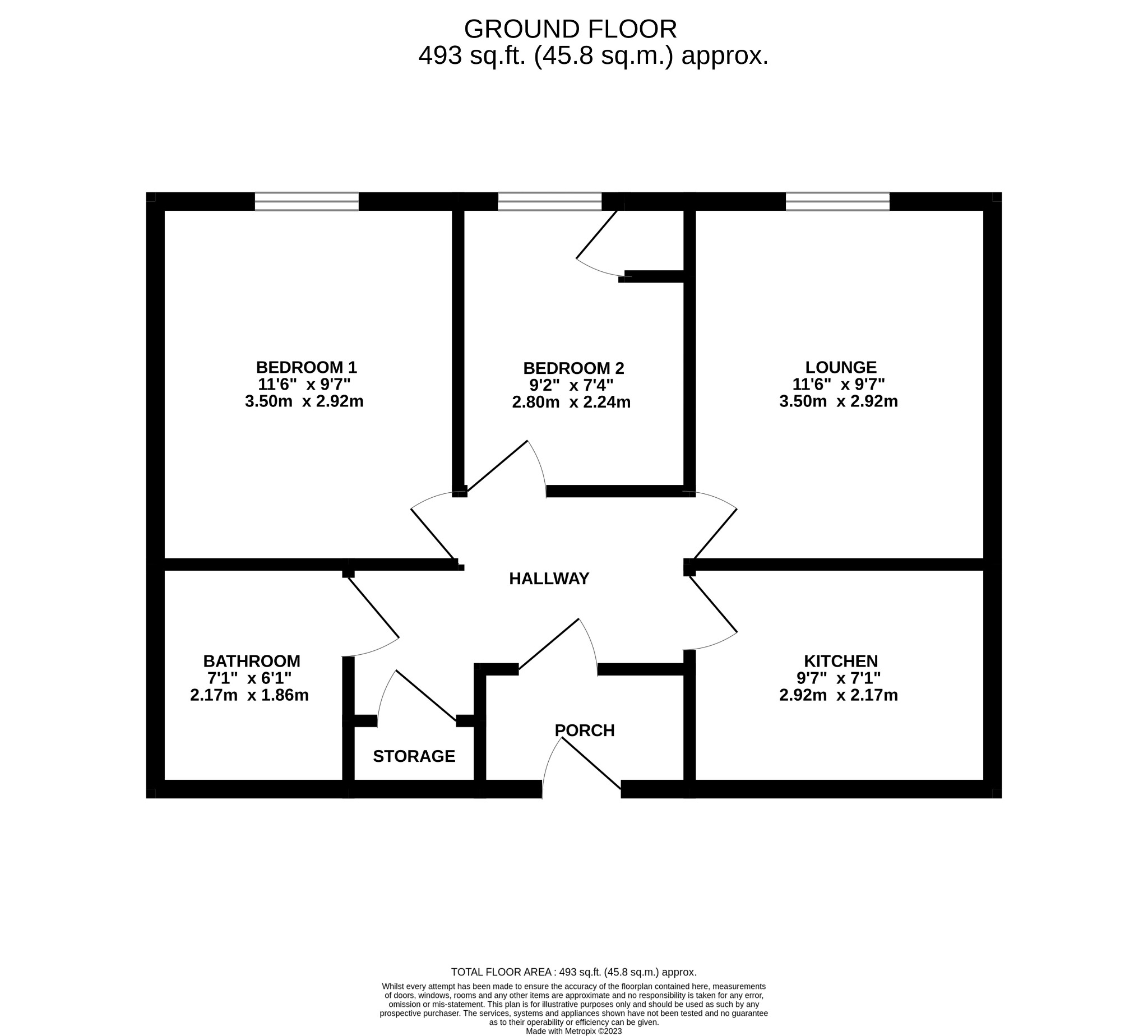 2 bed flat to rent in Windham Road, Bournemouth - Property floorplan