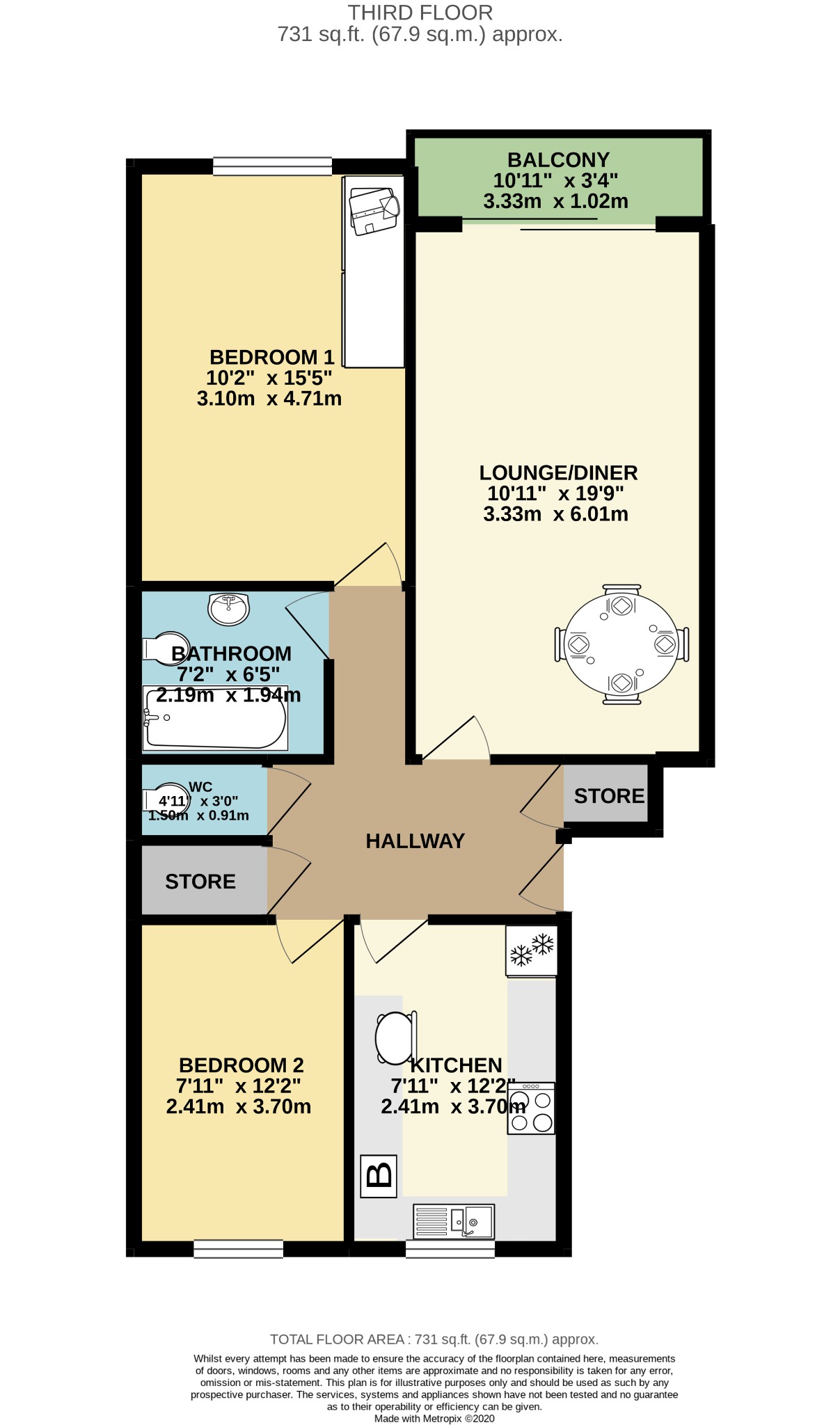 2 bed flat to rent in Branksome Wood Road, Bournemouth - Property floorplan