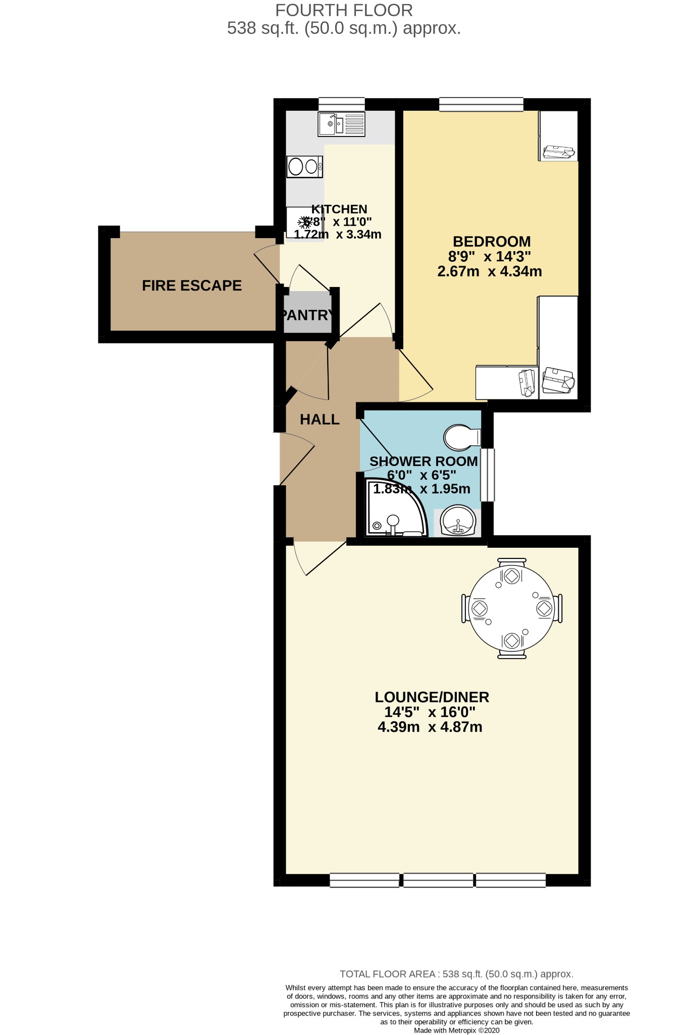 1 bed flat to rent in Manor Road, Bournemouth - Property floorplan