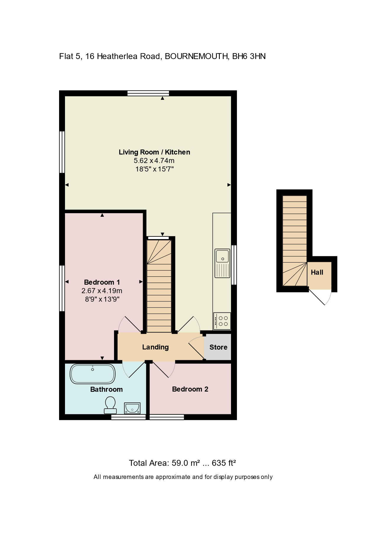 2 bed flat to rent in Heatherlea Road, Bournemouth - Property floorplan