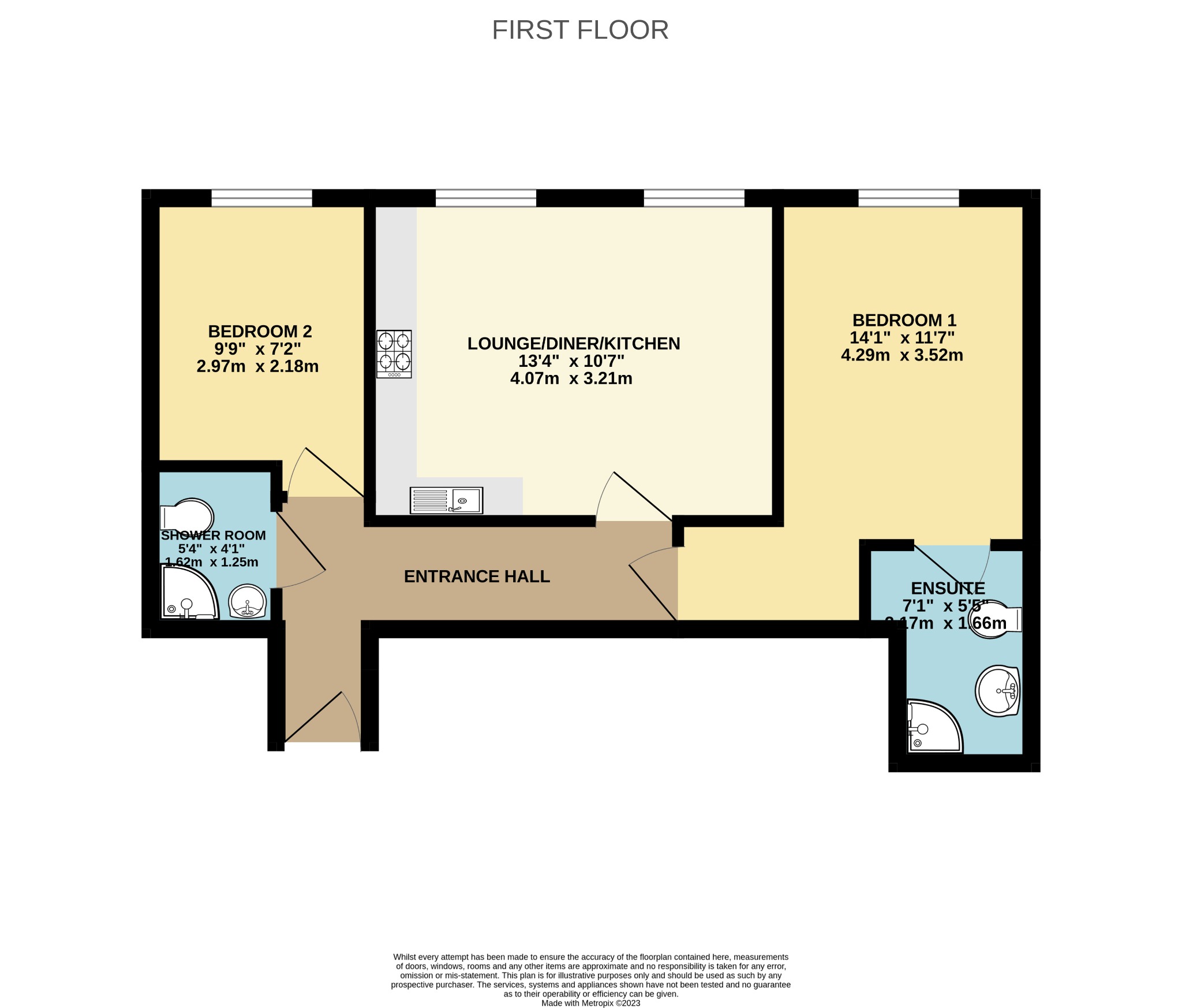 2 bed flat to rent in Florence Road, Bournemouth - Property floorplan