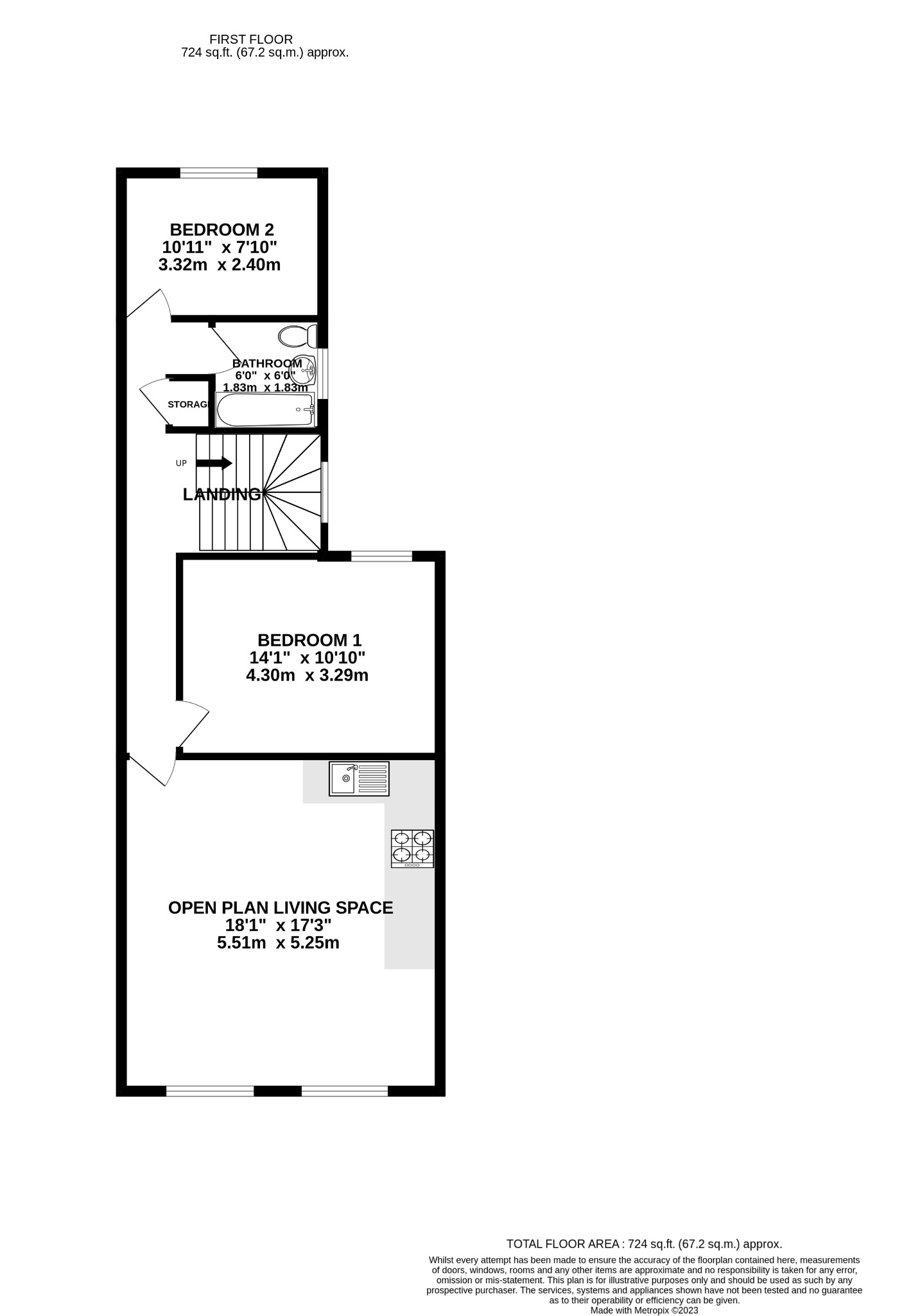 2 bed flat to rent in Commercial Road, Poole - Property floorplan
