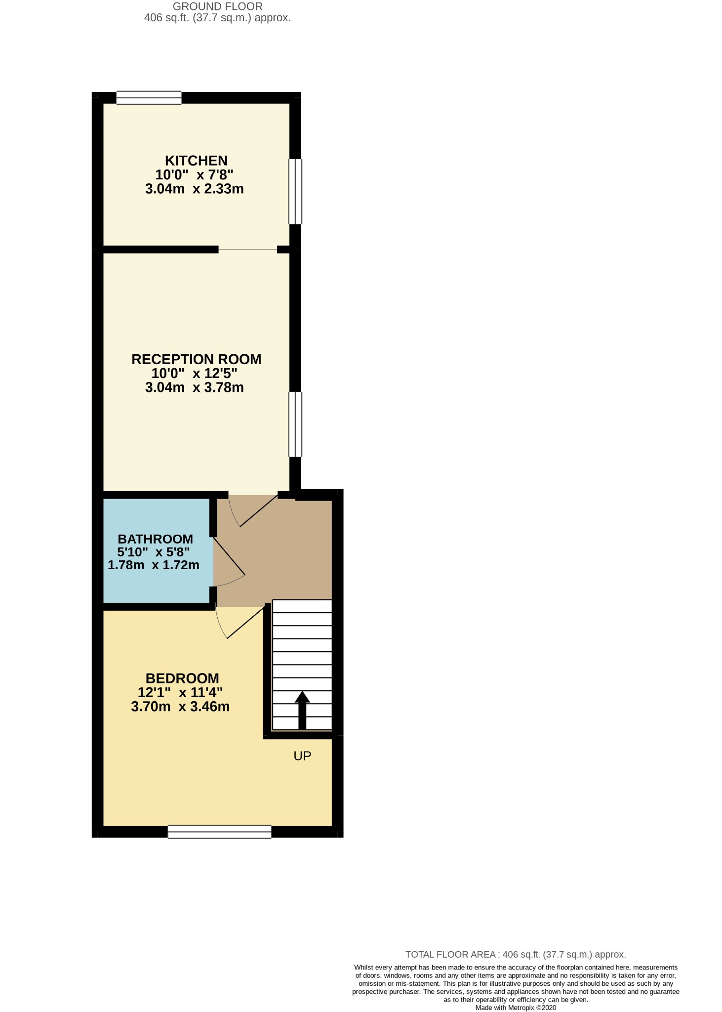 1 bed flat to rent in Ashley Road, Poole - Property floorplan