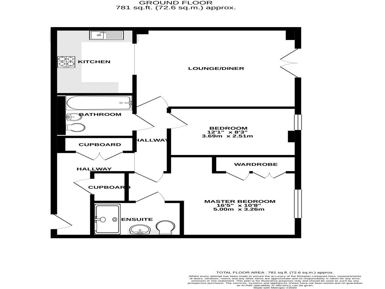 2 bed flat to rent in Avenel Way, Poole - Property floorplan