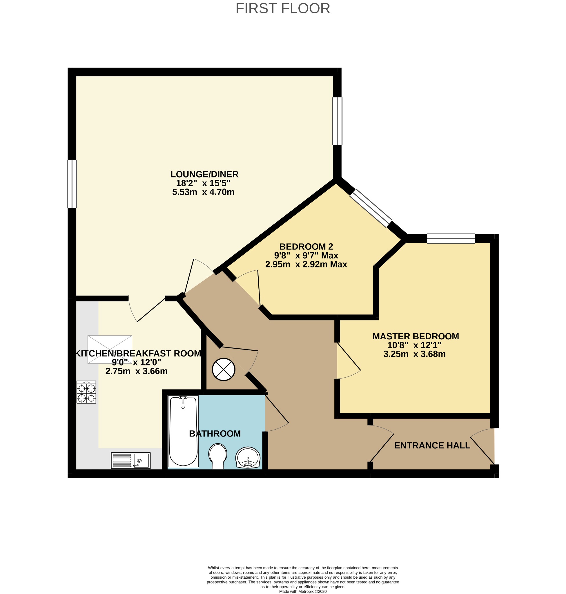 2 bed flat to rent in Bournemouth - Property floorplan