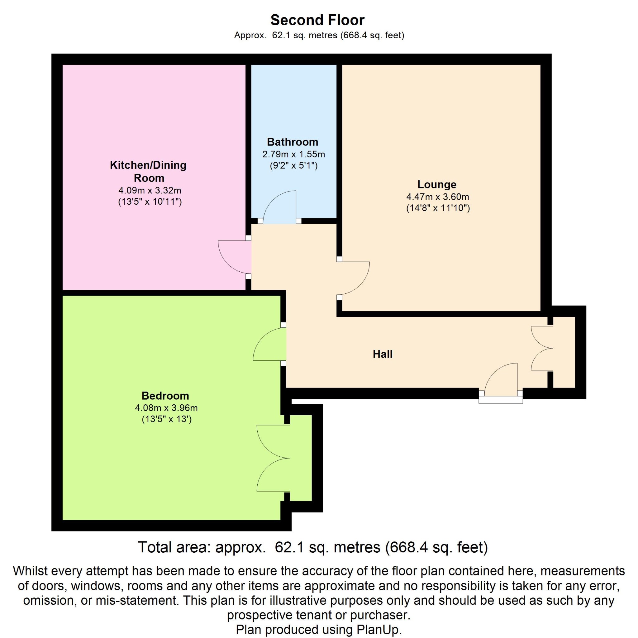 1 bed flat to rent in Balmoral House, Bournemouth - Property floorplan