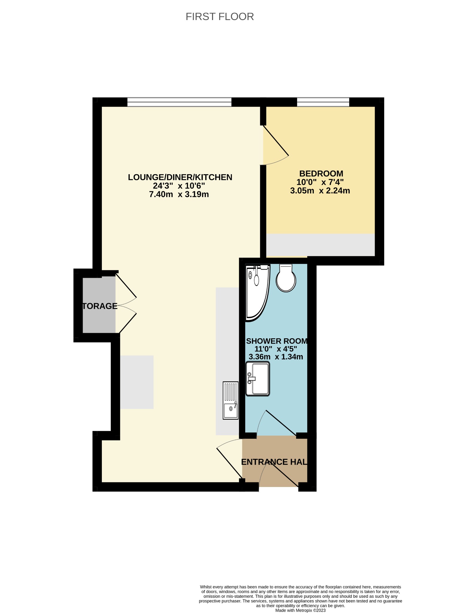 1 bed flat for sale in Princes Court, Boscombe - Property floorplan